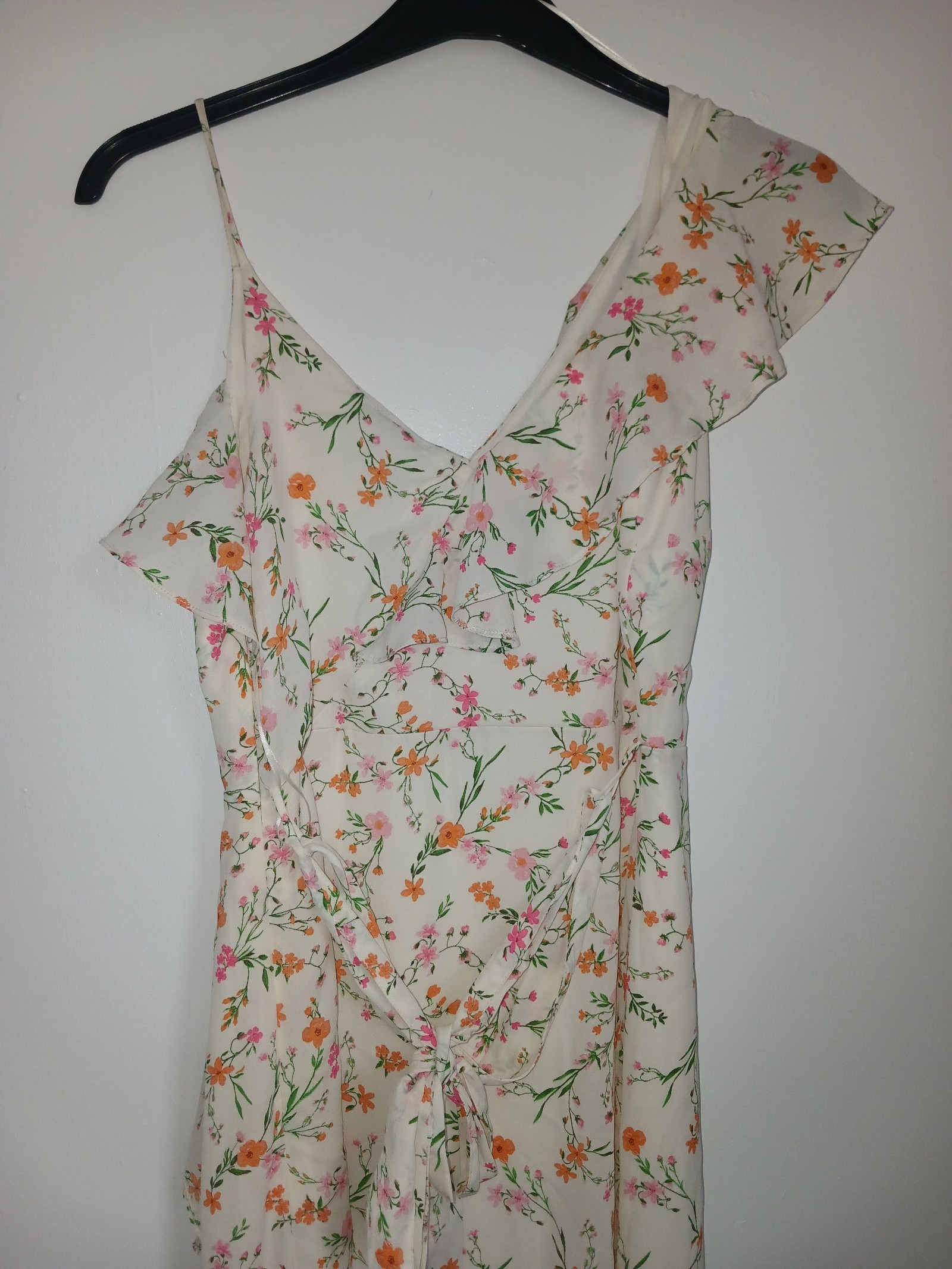 Roman Women's Ivory Floral One Shoulder Dress UK 10 image 6