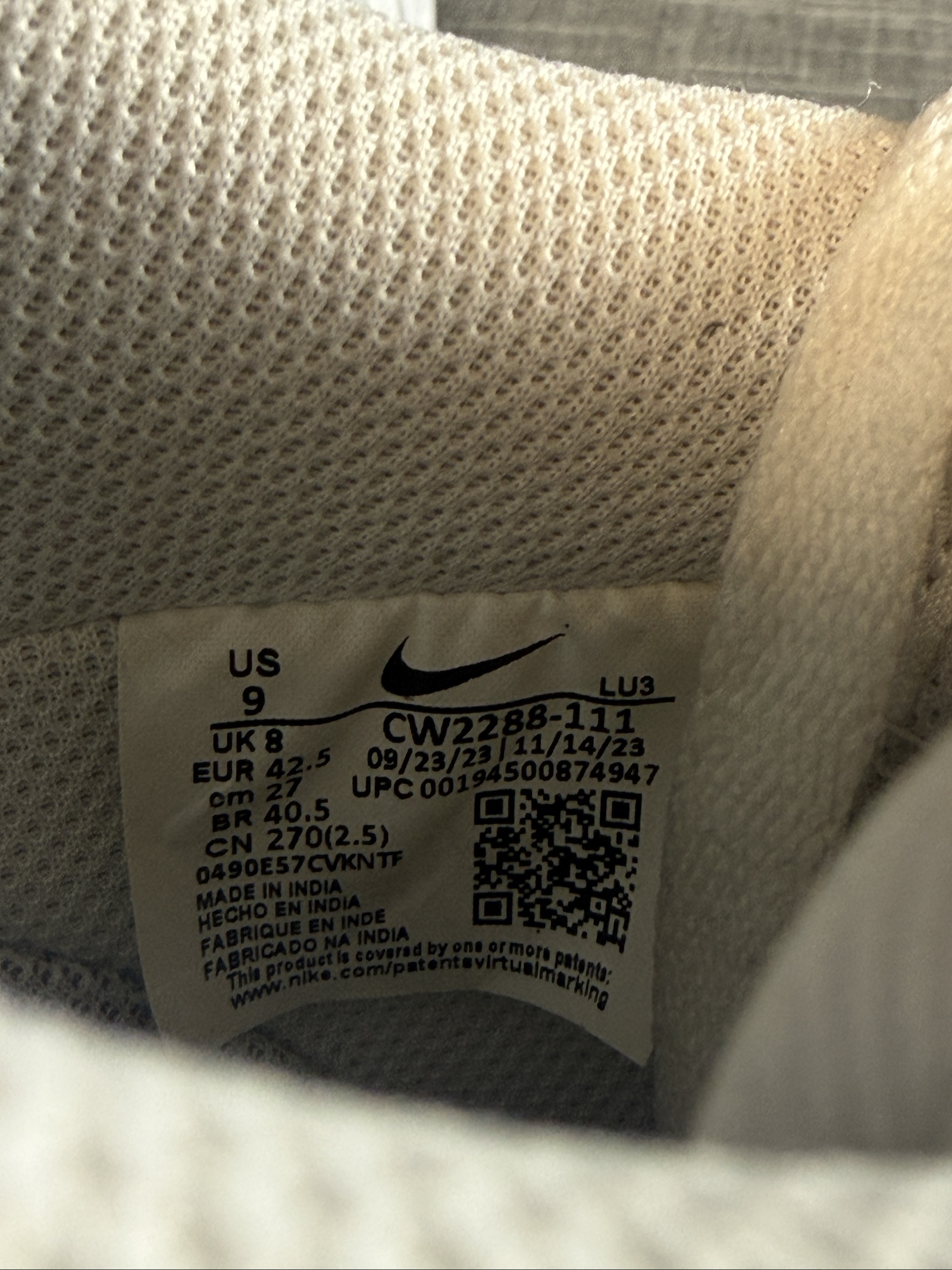 Nike Air Force 1 Men's White Leather Trainers UK 8 image 8