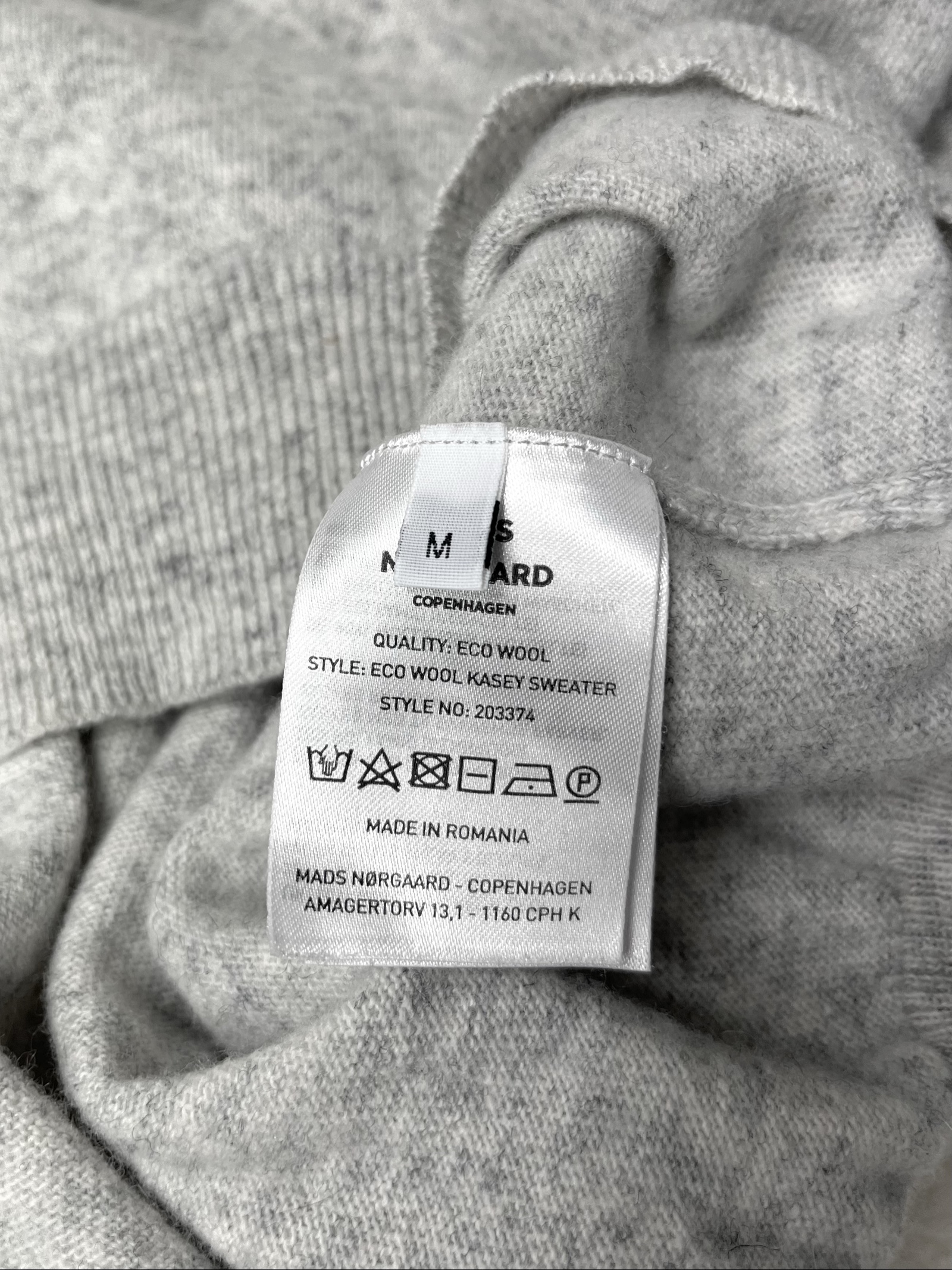 Mads Nørgaard Grey Wool Sweater Medium Crew Neck image 6