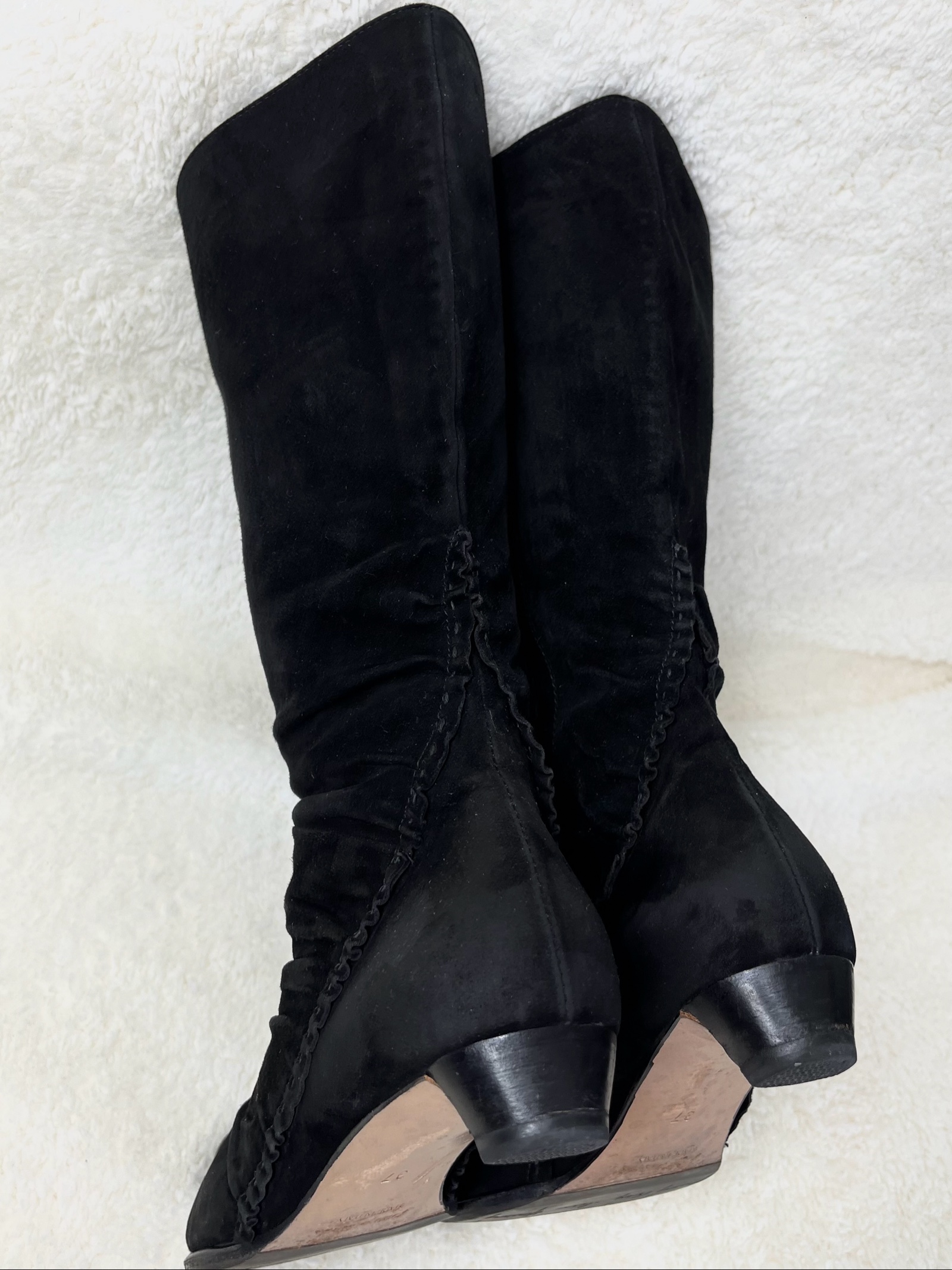 Henry Beguelin real leather Mid-Calf Boots pointed toe suede 37 Luxus shoes image 5