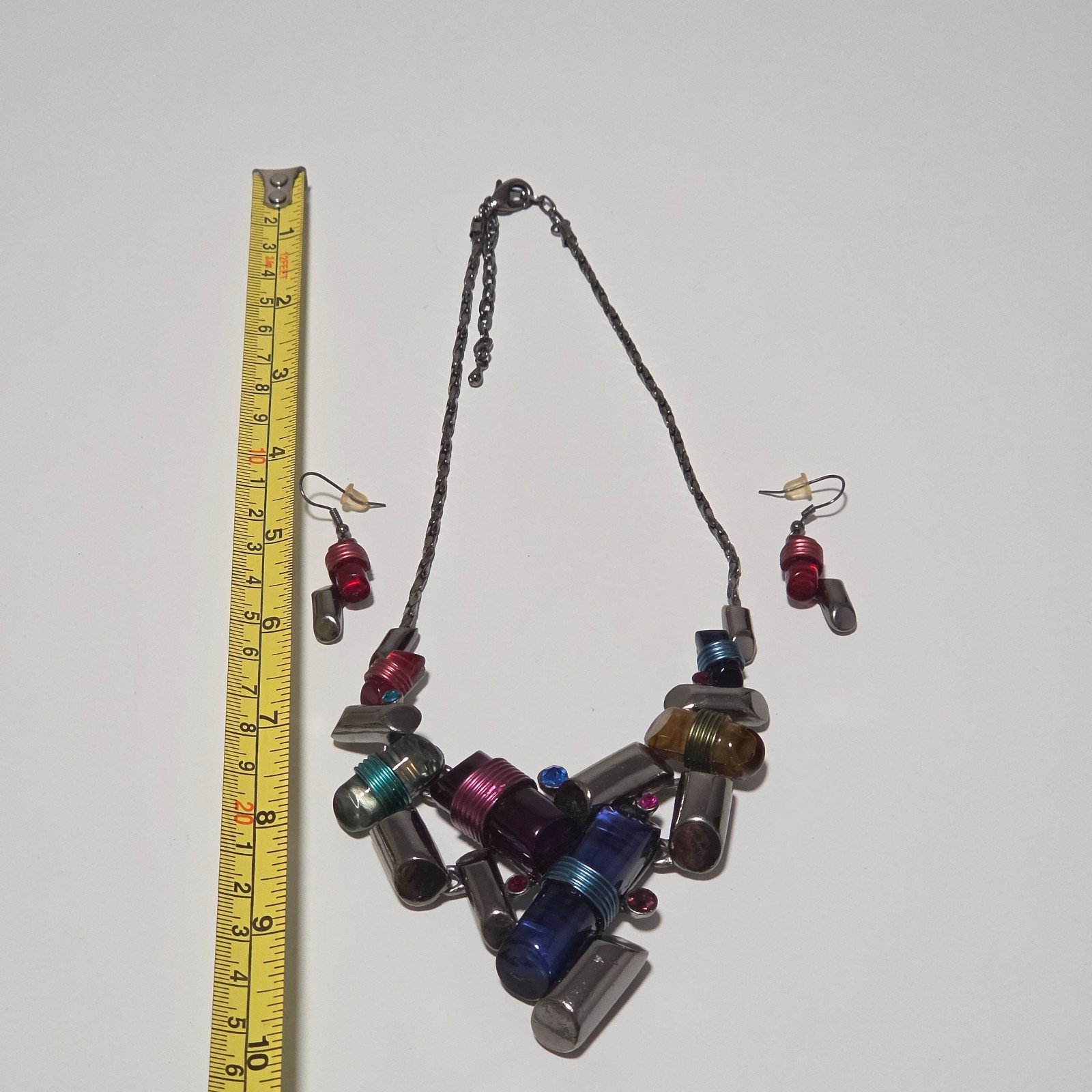 Multi Coloured Statement Necklace & Earrings .b5 image 4