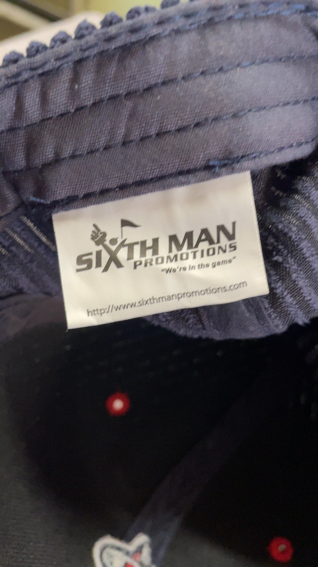Sixth Man Promotions Navy & Red Corduroy Snapback Hat One Size image 2
