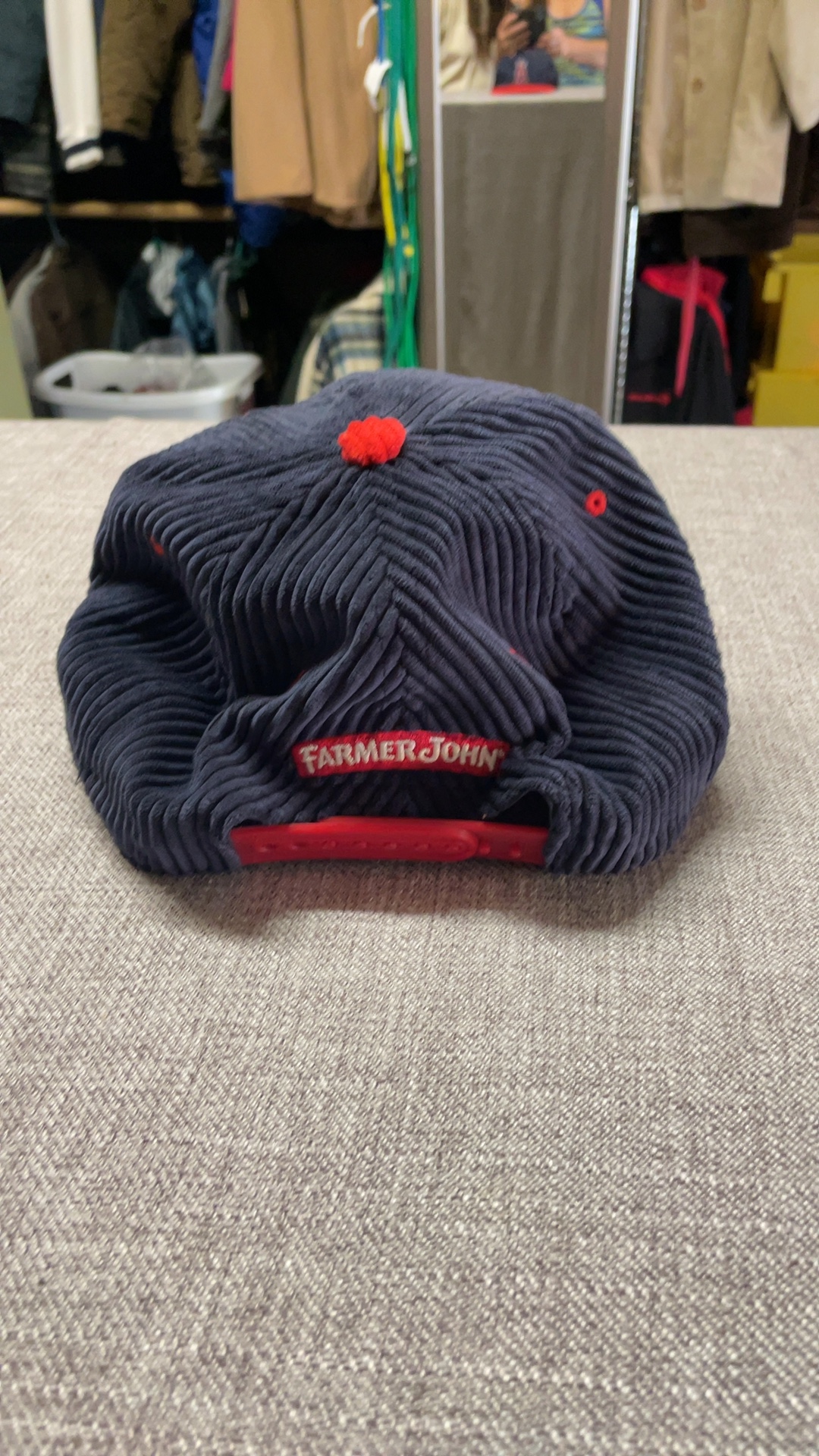 Sixth Man Promotions Navy & Red Corduroy Snapback Hat One Size image 4