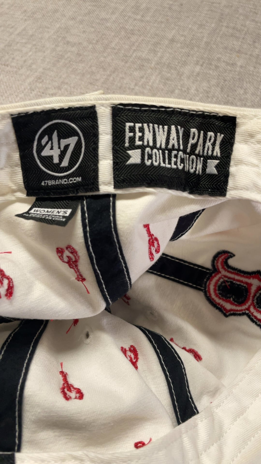 47 Brand Women White & Red Fenway Park Boston Red Sox Baseball Cap 100% Cotton image 4