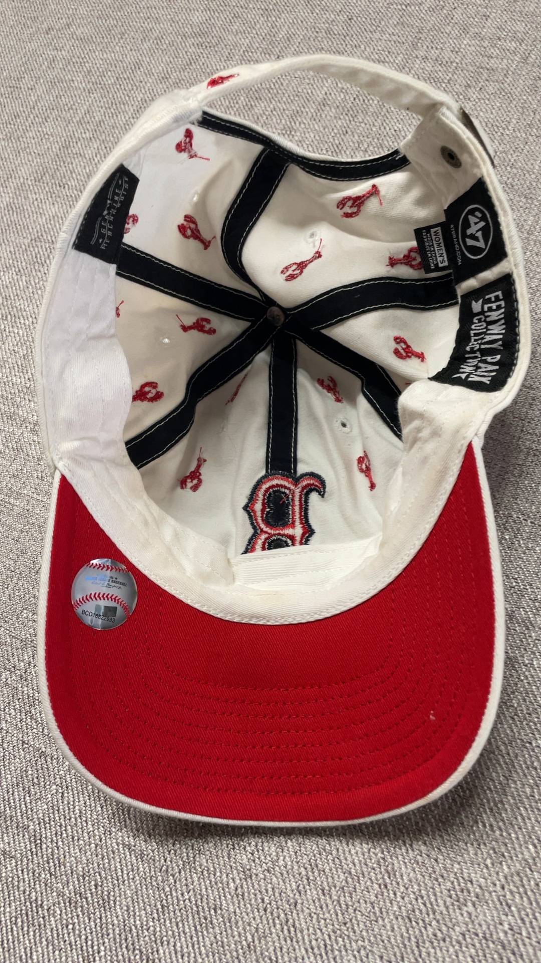 47 Brand Women White & Red Fenway Park Boston Red Sox Baseball Cap 100% Cotton image 5