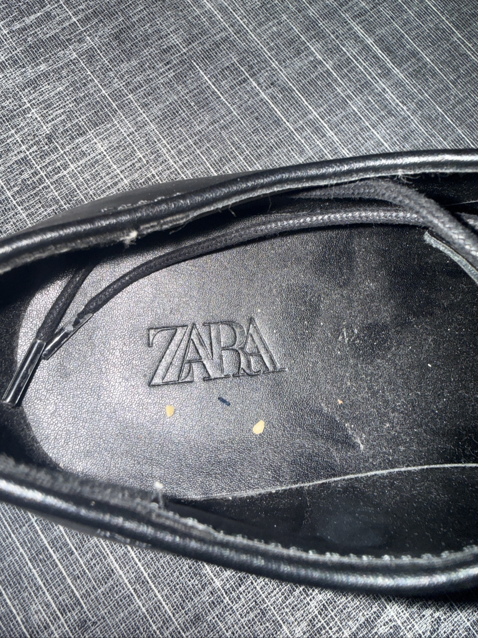 Zara Men's Black Leather Derby Shoes UK 8 image 5
