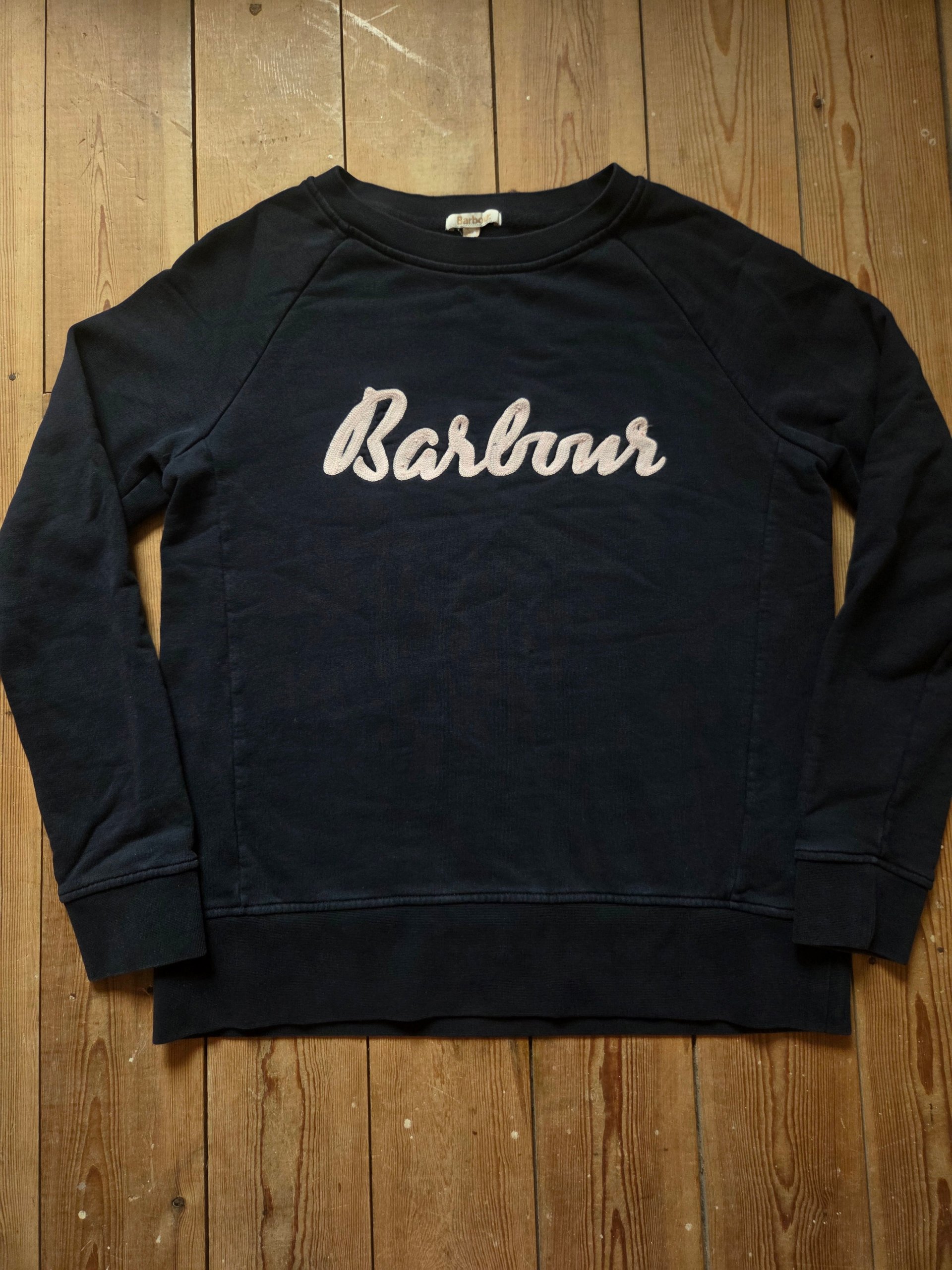 Barbour Otterburn Women’s Sweatshirt Dark Navy Pink Logo UK 12