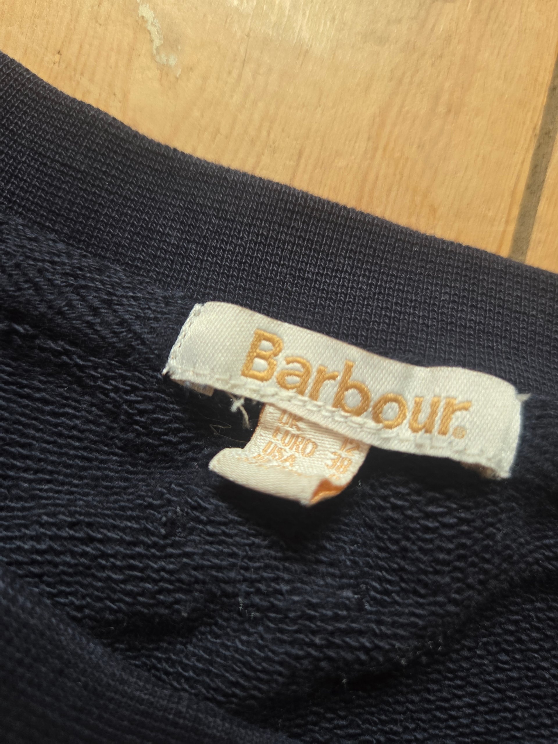 Barbour Otterburn Women’s Sweatshirt Dark Navy Pink Logo UK 12 image 5