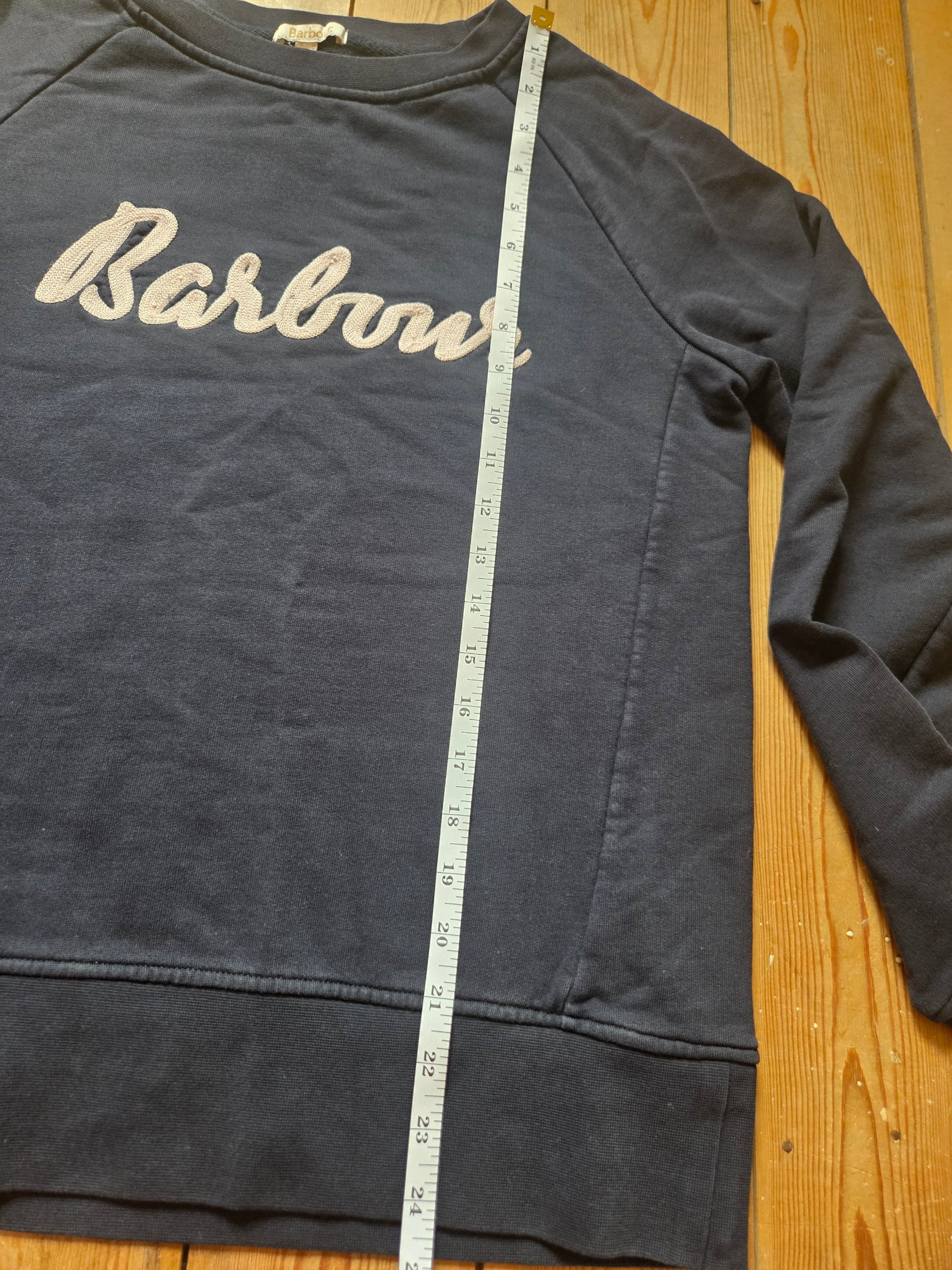 Barbour Otterburn Women’s Sweatshirt Dark Navy Pink Logo UK 12 image 6
