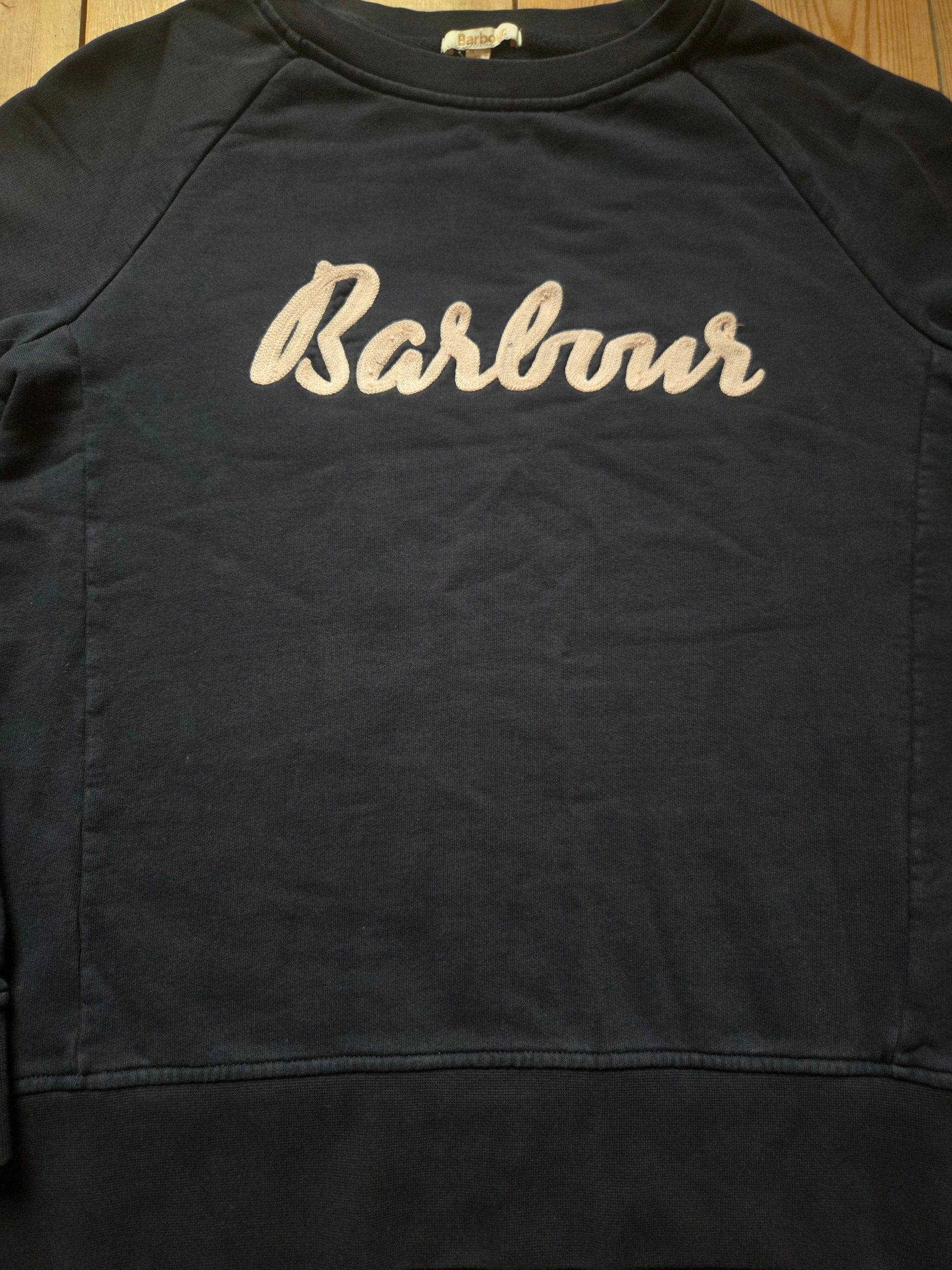 Barbour Otterburn Women’s Sweatshirt Dark Navy Pink Logo UK 12 image 8