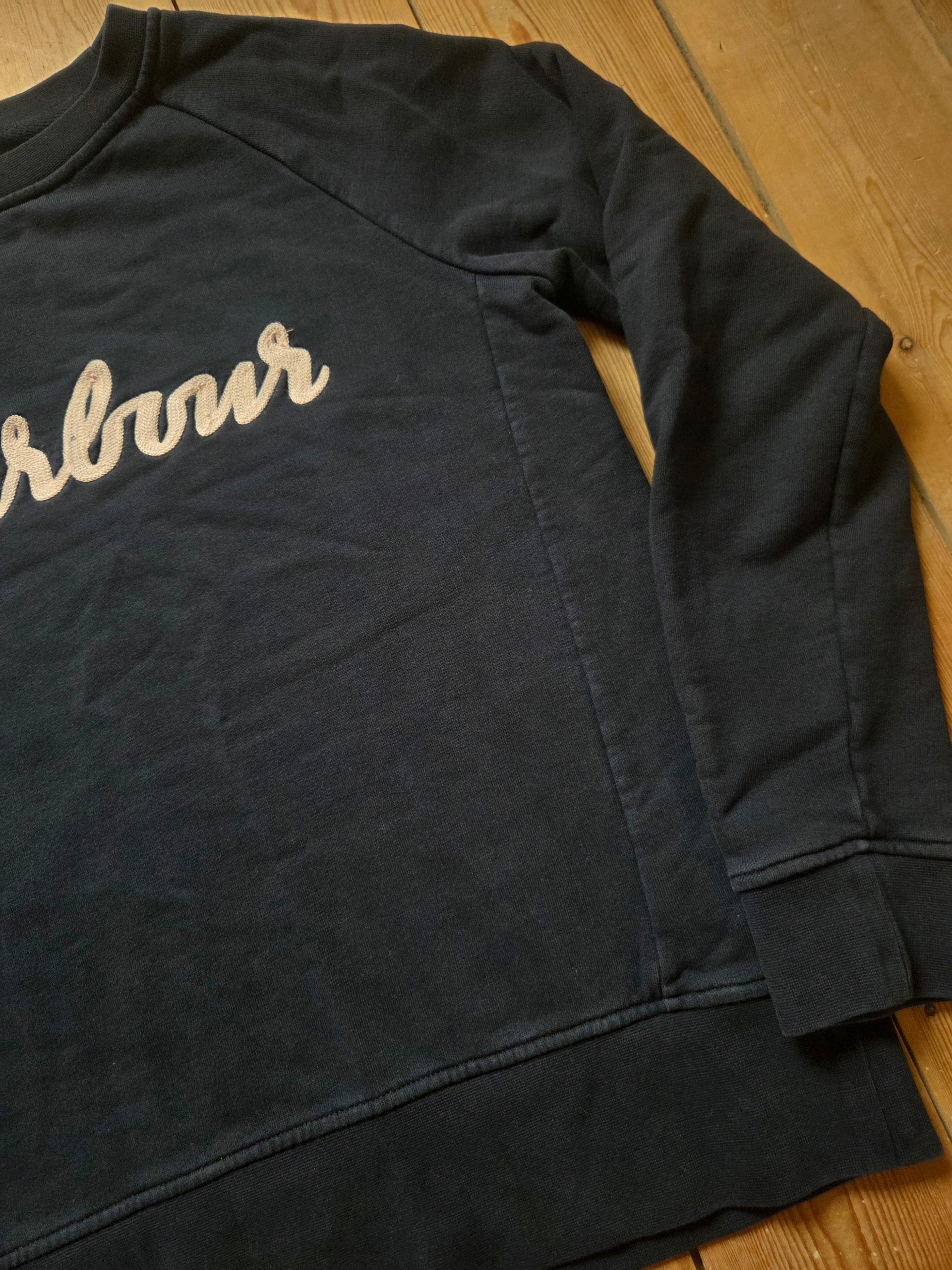 Barbour Otterburn Women’s Sweatshirt Dark Navy Pink Logo UK 12 image 10