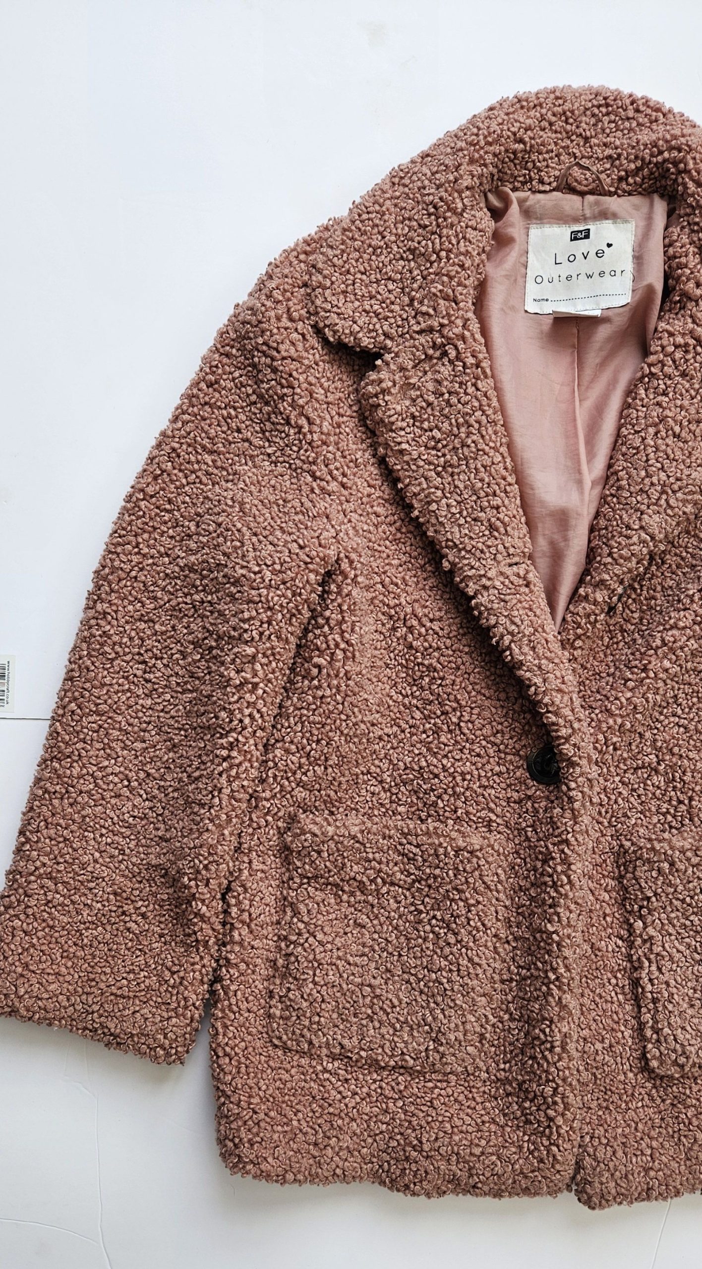 F&F Kids Brown Teddy Coat UK 11-12Y 100% Polyester image 2