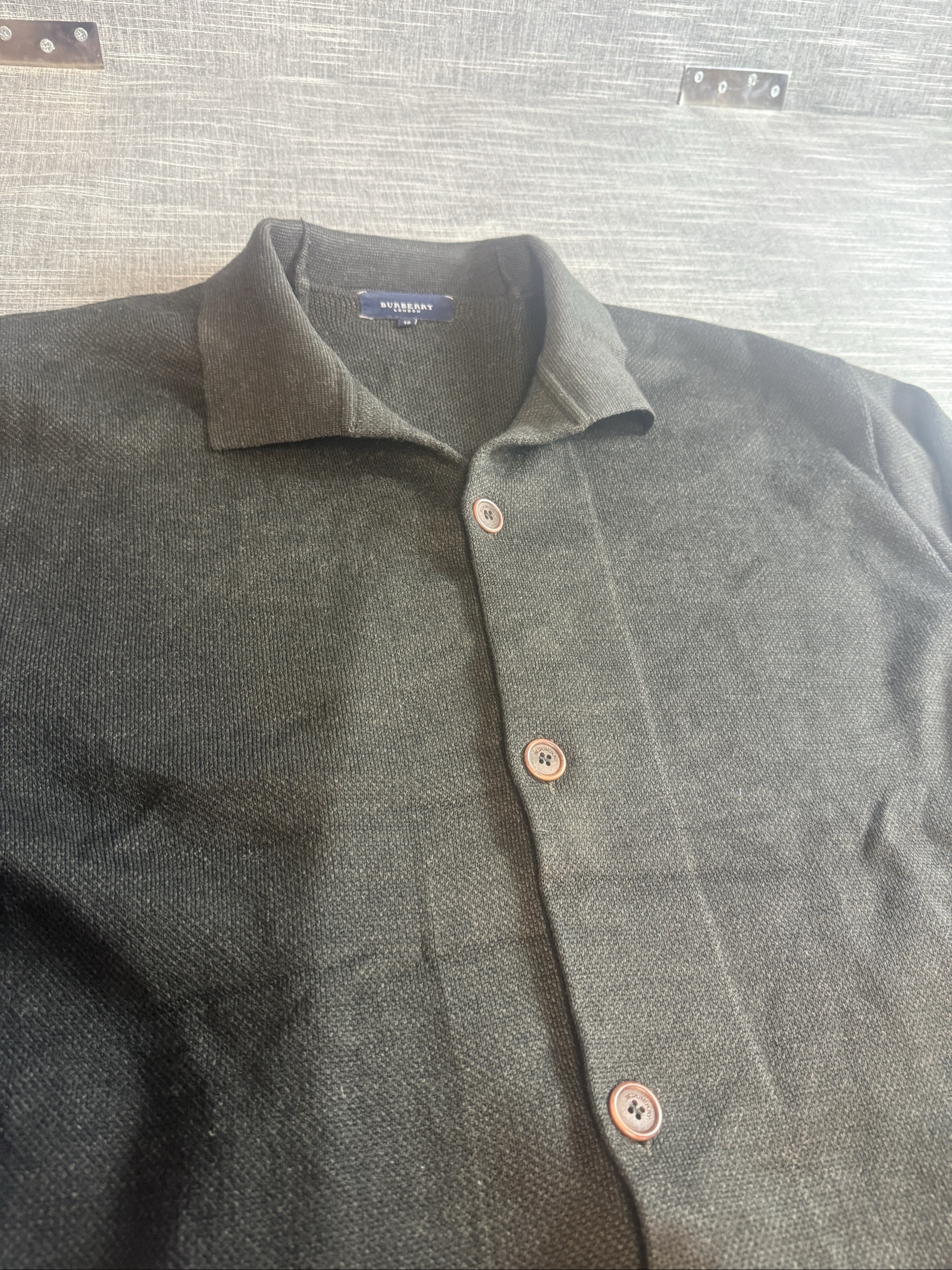 Burberry London Women’s Button Cardigan Wool Blend Size 12 Black image 2