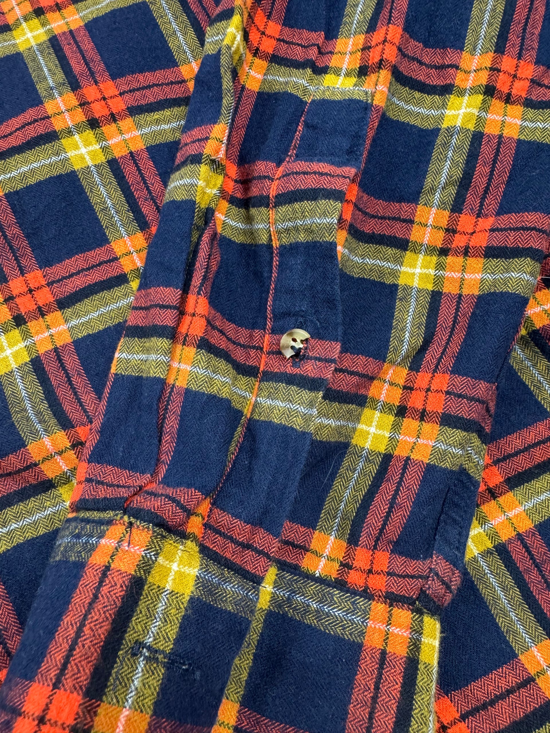 Zara Man Navy, Red & Yellow Check Long Sleeve Shirt Regular Fit Large image 3