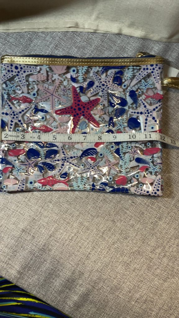 Salty Starfish Multi Starfish Print Waterproof Pouch 10 x 8 in