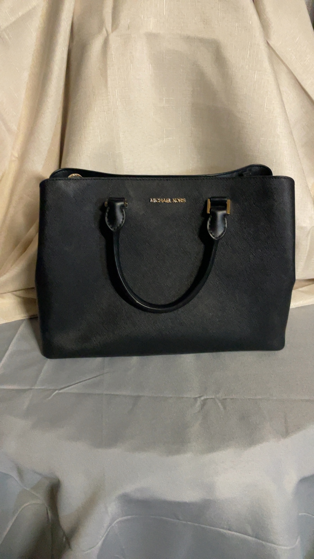 Michael Kors Black Leather Satchel Handbag image 6