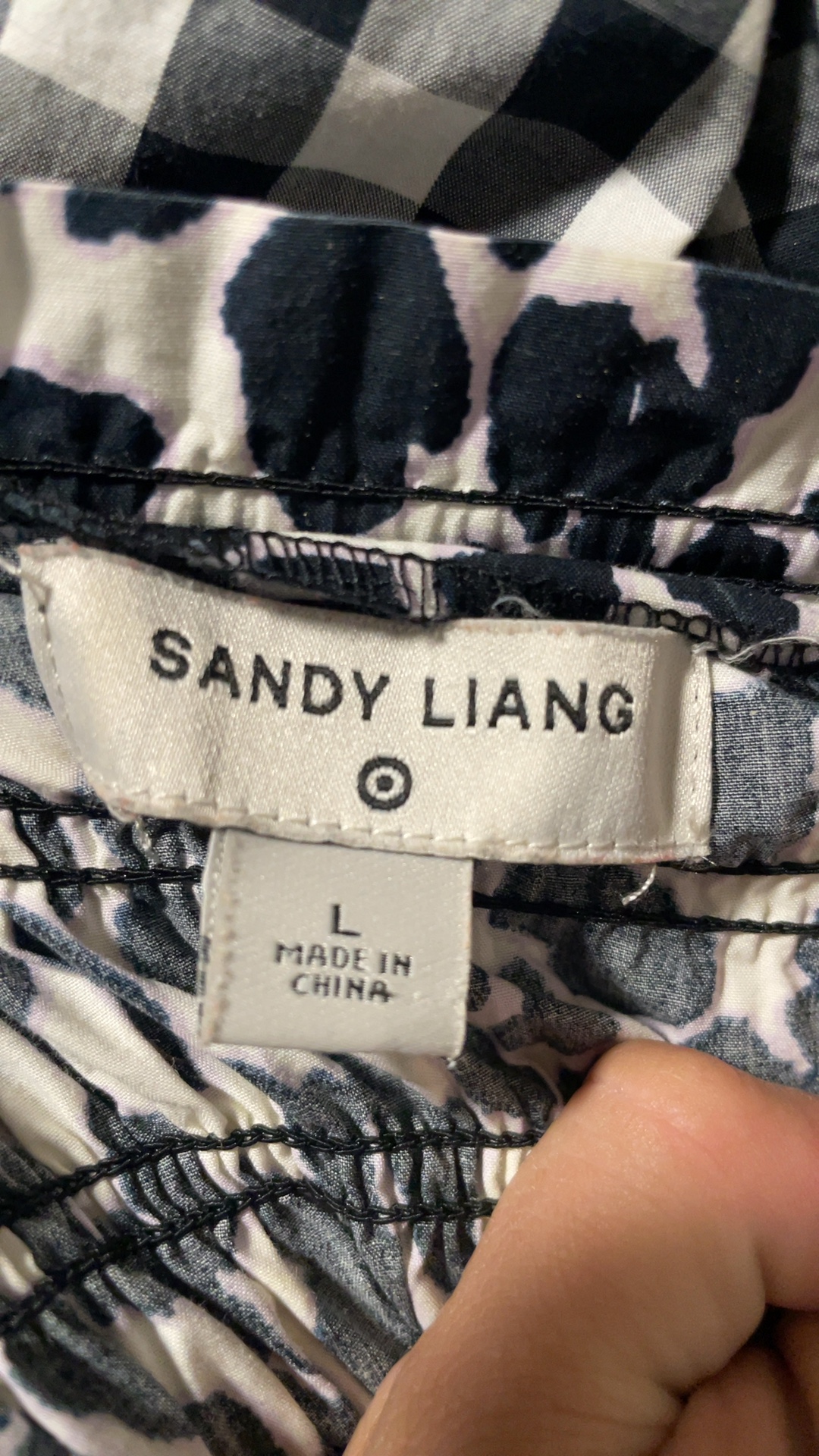 Sandy Liang Black & White Patchwork Cotton Dress Large image 4