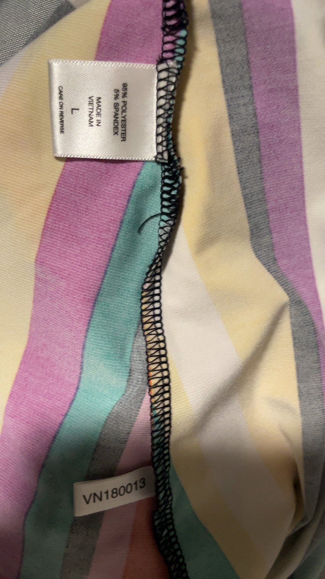 New York & Company Multi-Colour Striped Wrap Dress Large Polyester Spandex image 3