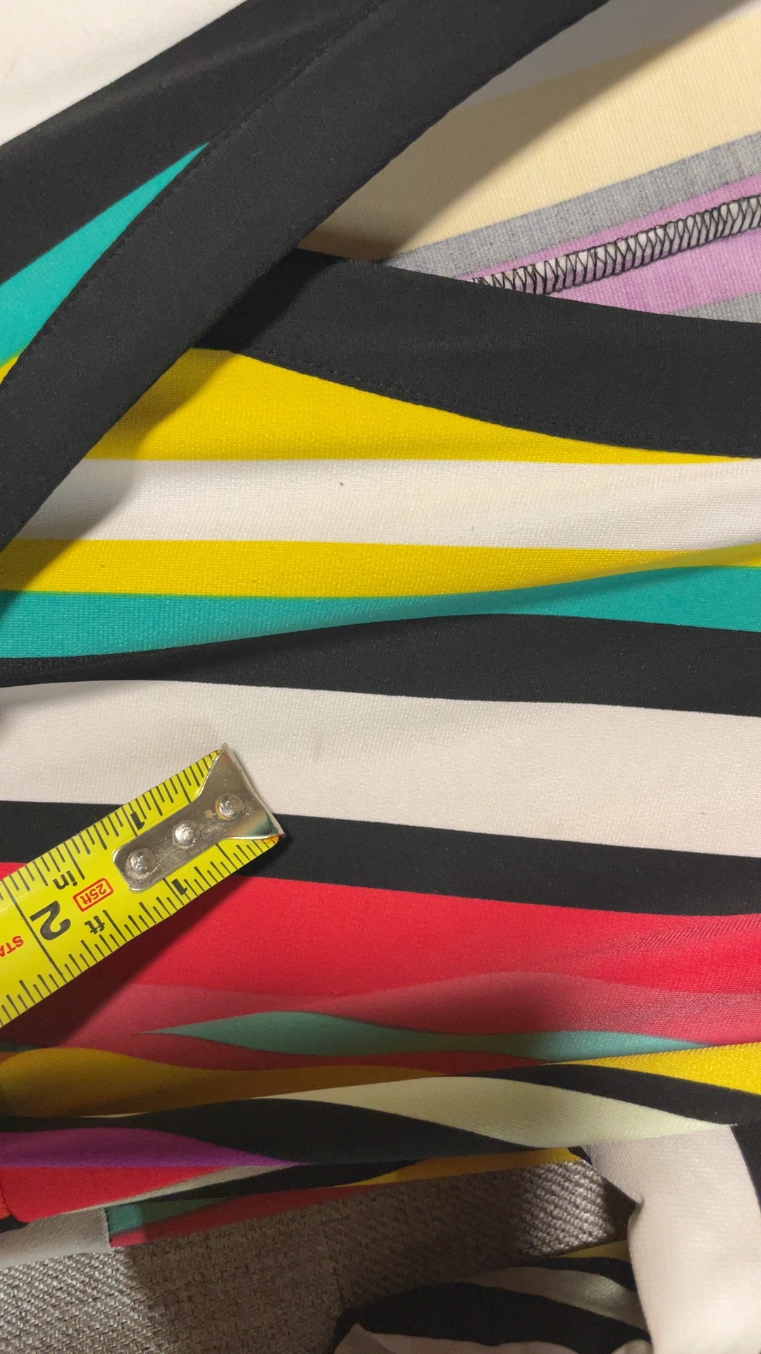 New York & Company Multi-Colour Striped Wrap Dress Large Polyester Spandex image 6