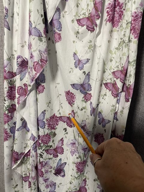 XXL White & Purple Floral Butterfly Maxi Dress with Purple Top image 2