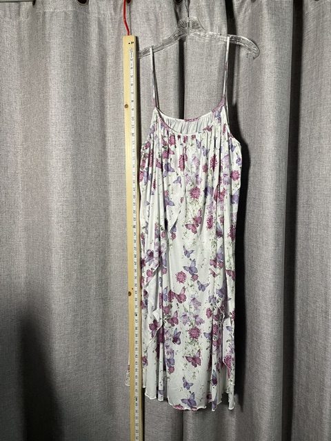 XXL White & Purple Floral Butterfly Maxi Dress with Purple Top image 7