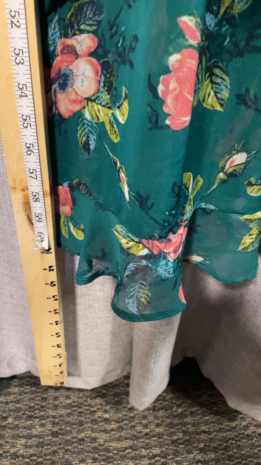 Xhilaration Women Green Floral Maxi Dress XXL image 3