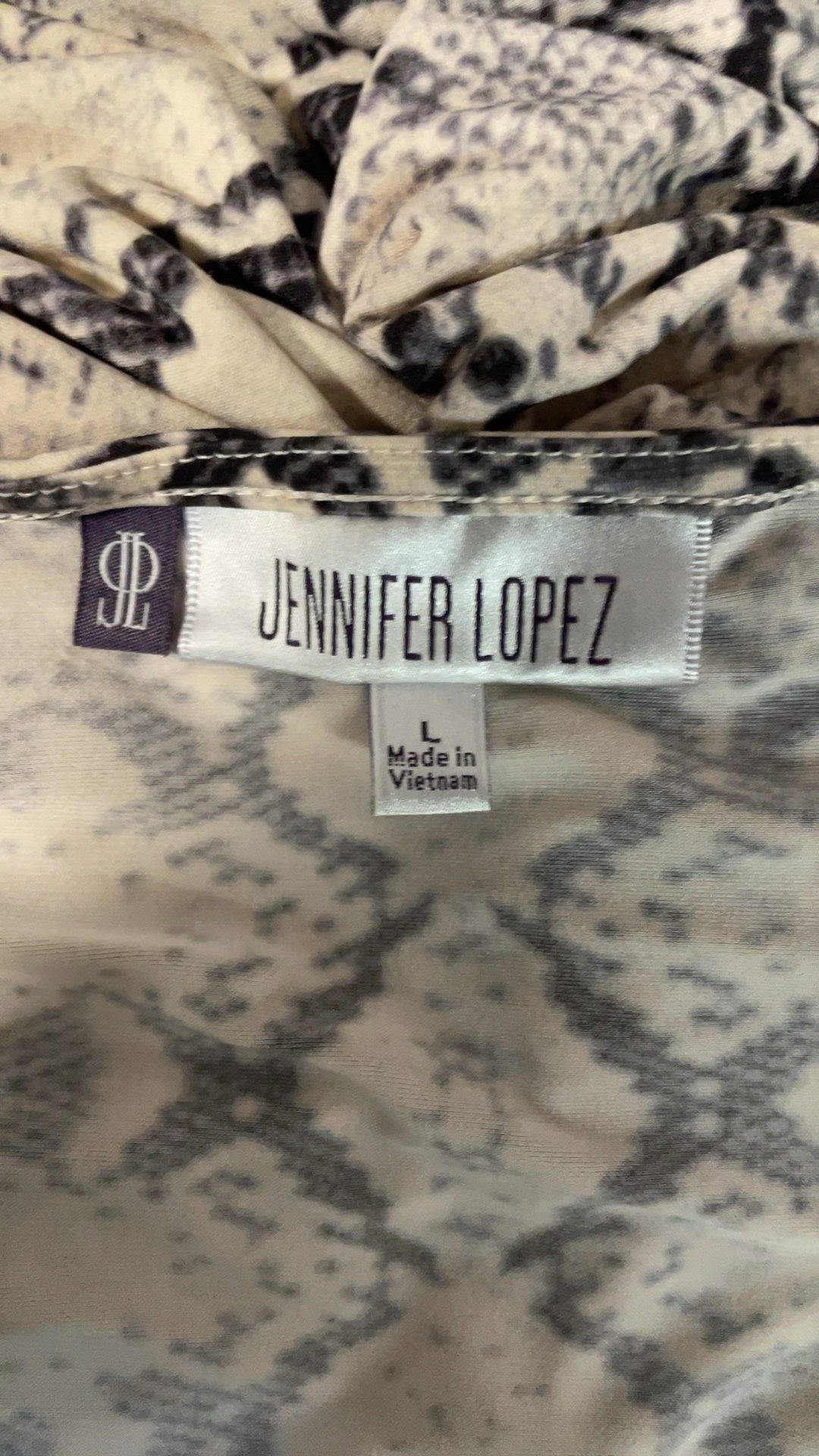 Jennifer Lopez Women's Beige & Black Snake Print Sleeveless Top Large image 5