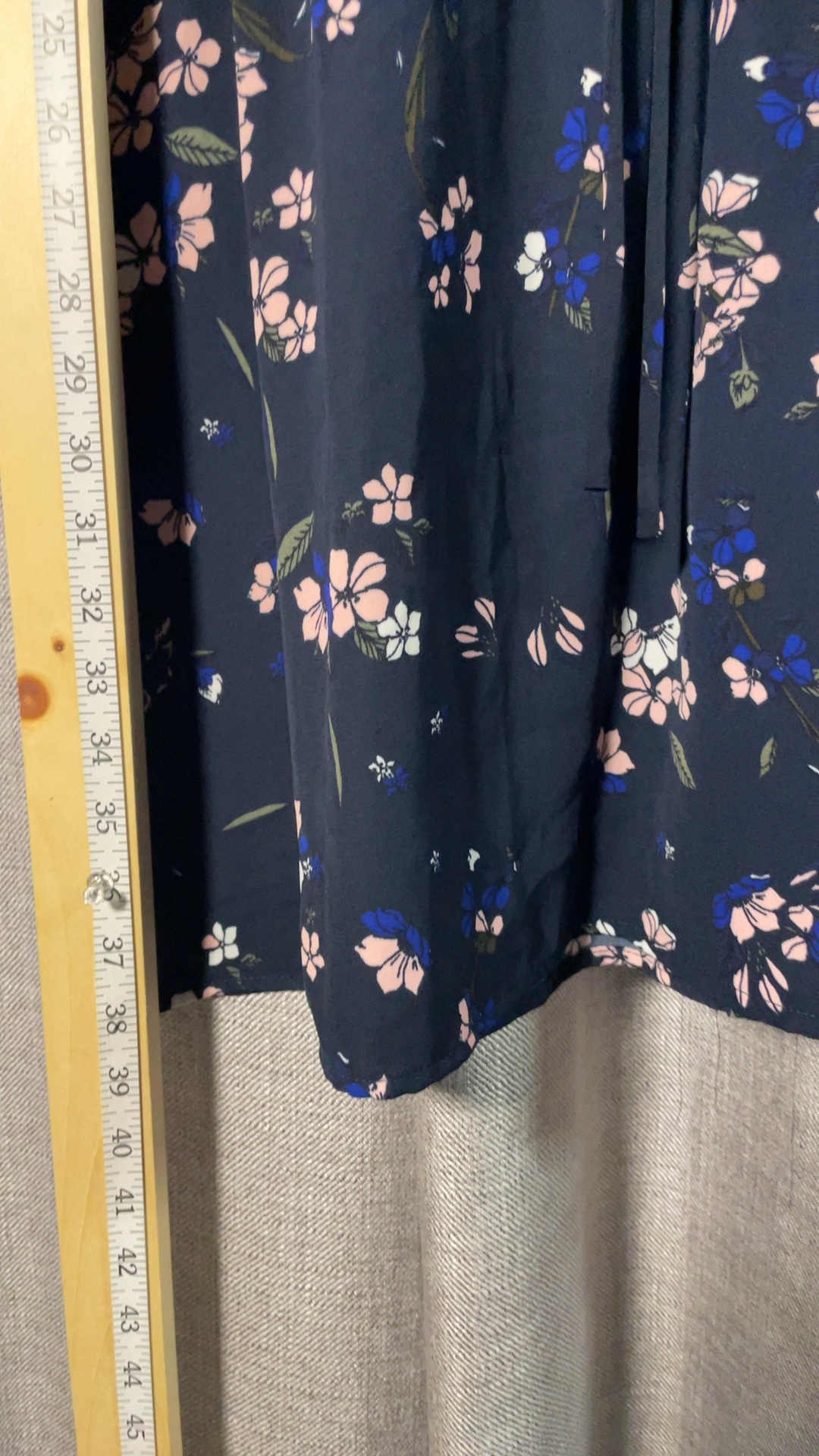 Dark Navy Floral Sleeveless Dress Polyester Size L image 7