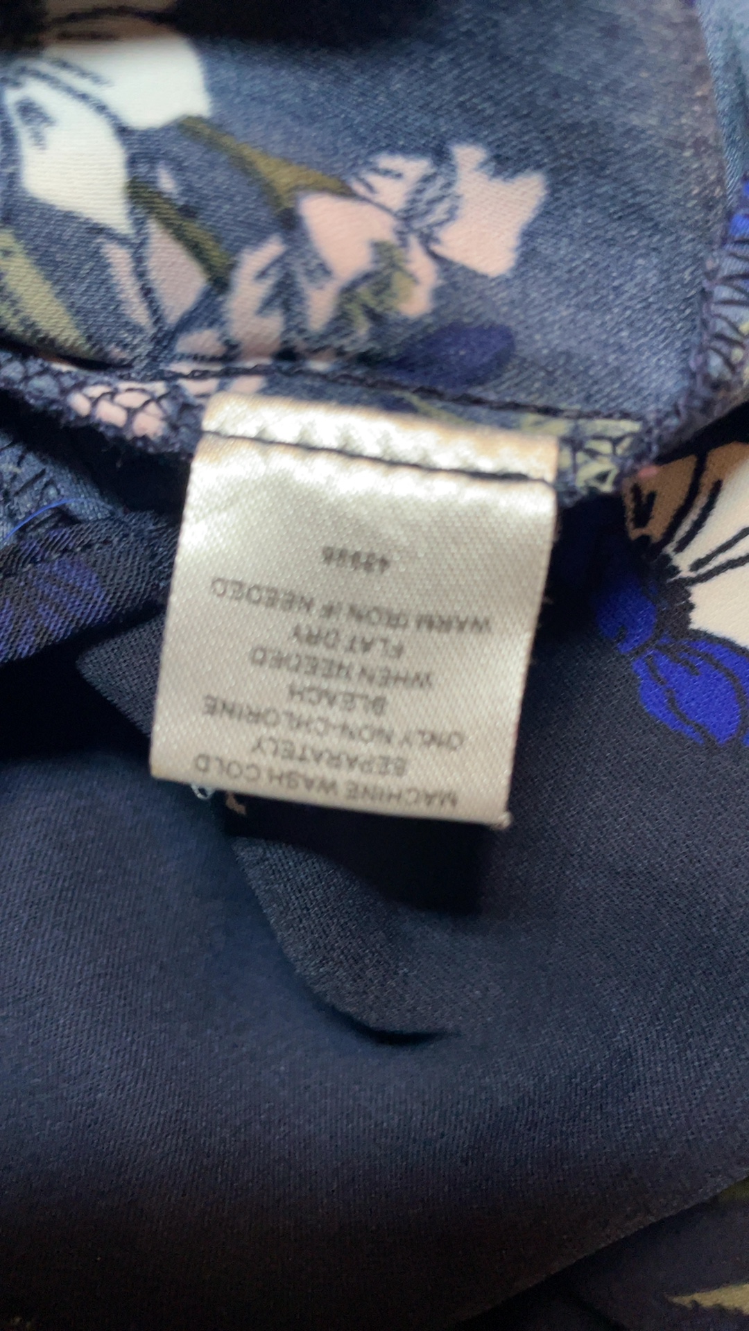 Dark Navy Floral Sleeveless Dress Polyester Size L image 3