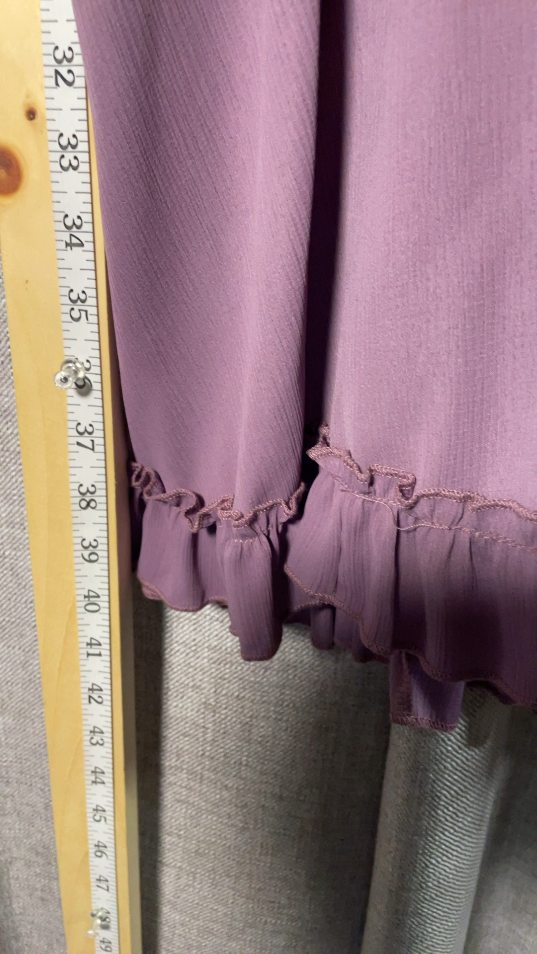2XL Purple Ruffle Trim Long Sleeve Dress image 7