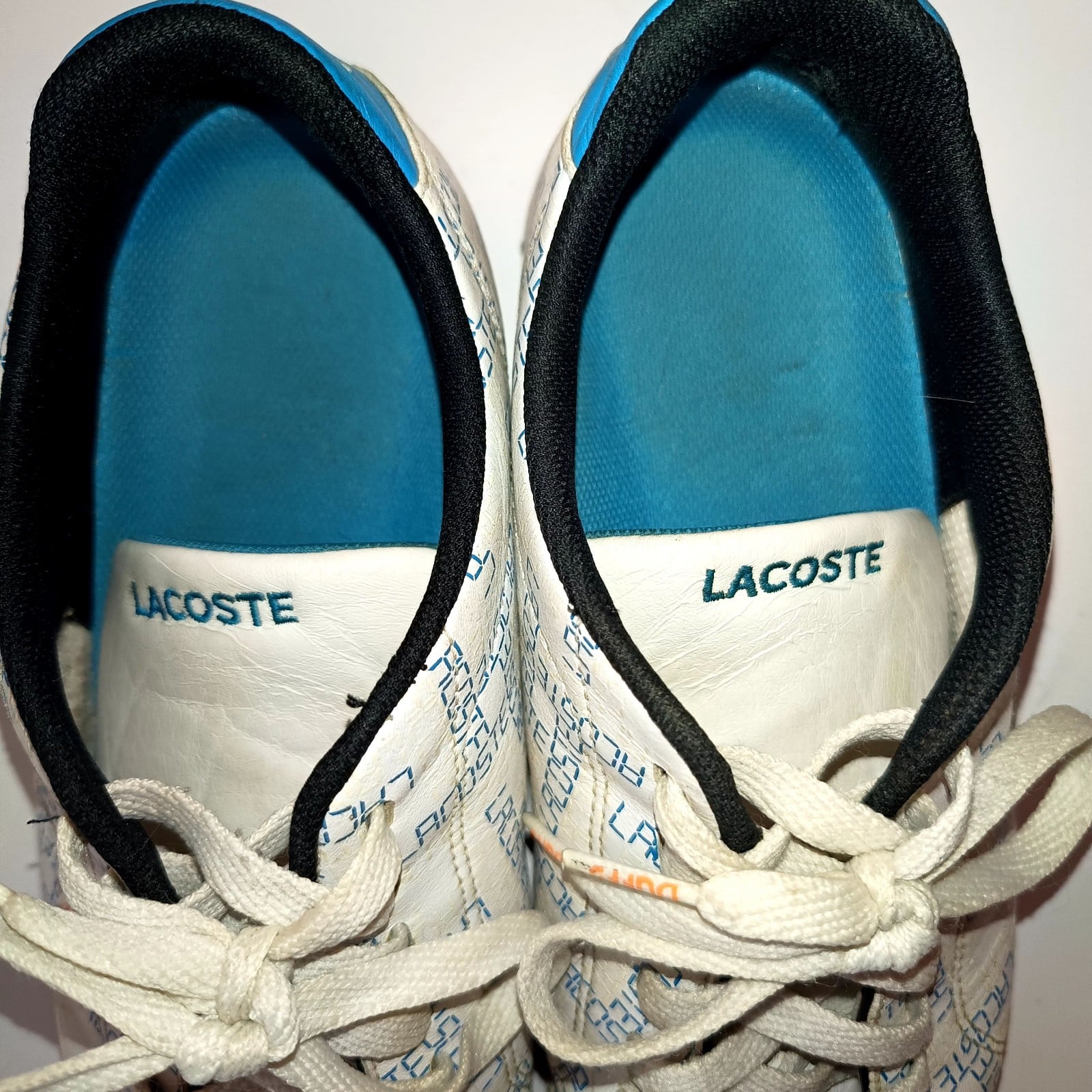 Lacoste White & Blue Carnap Sneakers US 12 Men's image 4