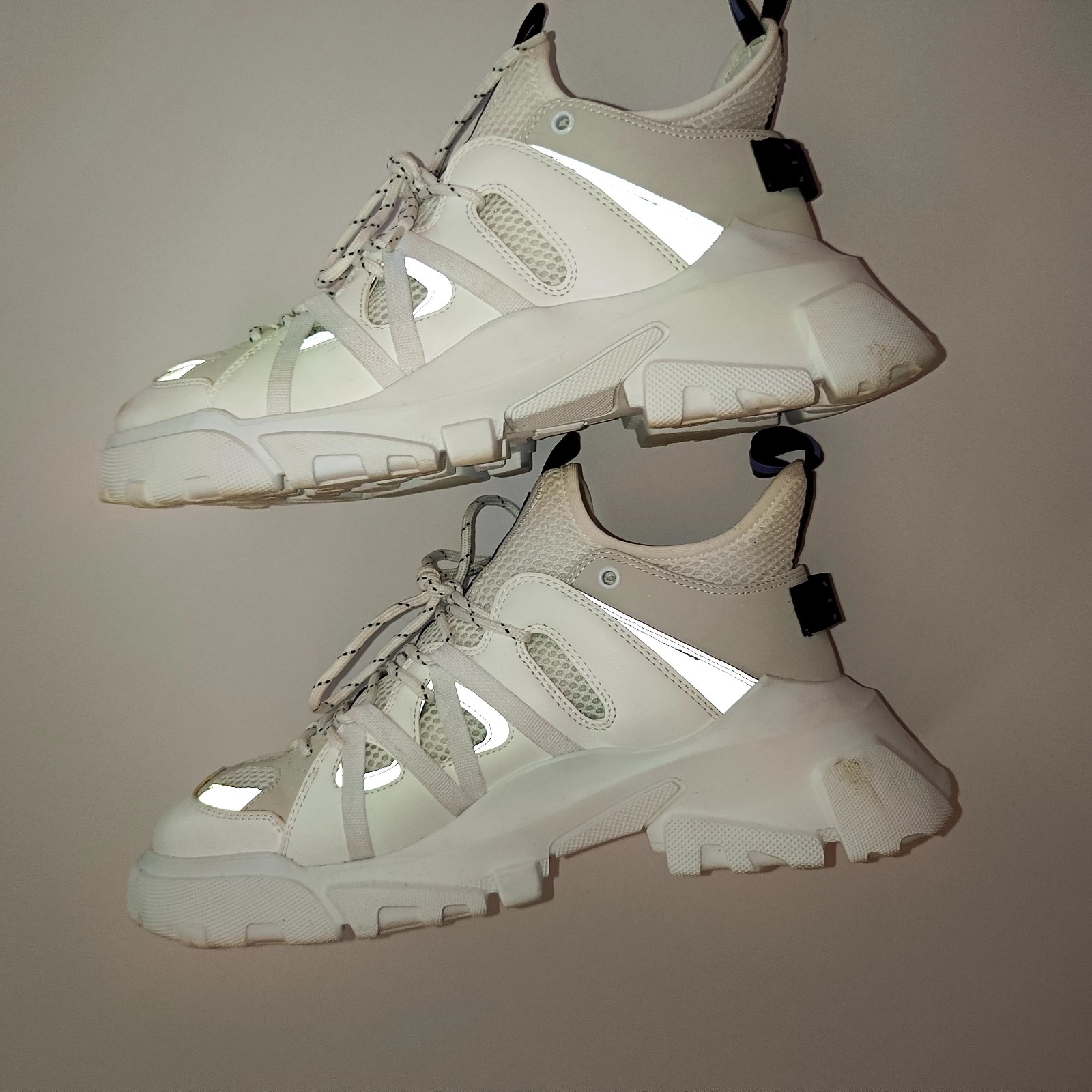 McQ Men Beige & Black Chunky Sneakers 45it/12us image 7