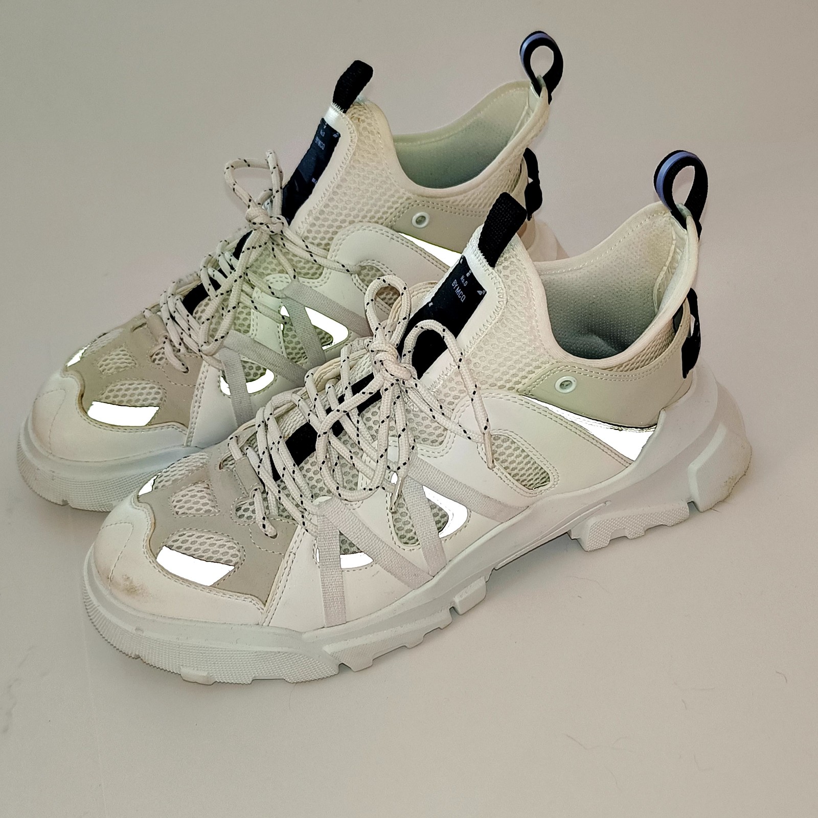 McQ Men Beige & Black Chunky Sneakers 45it/12us image 9