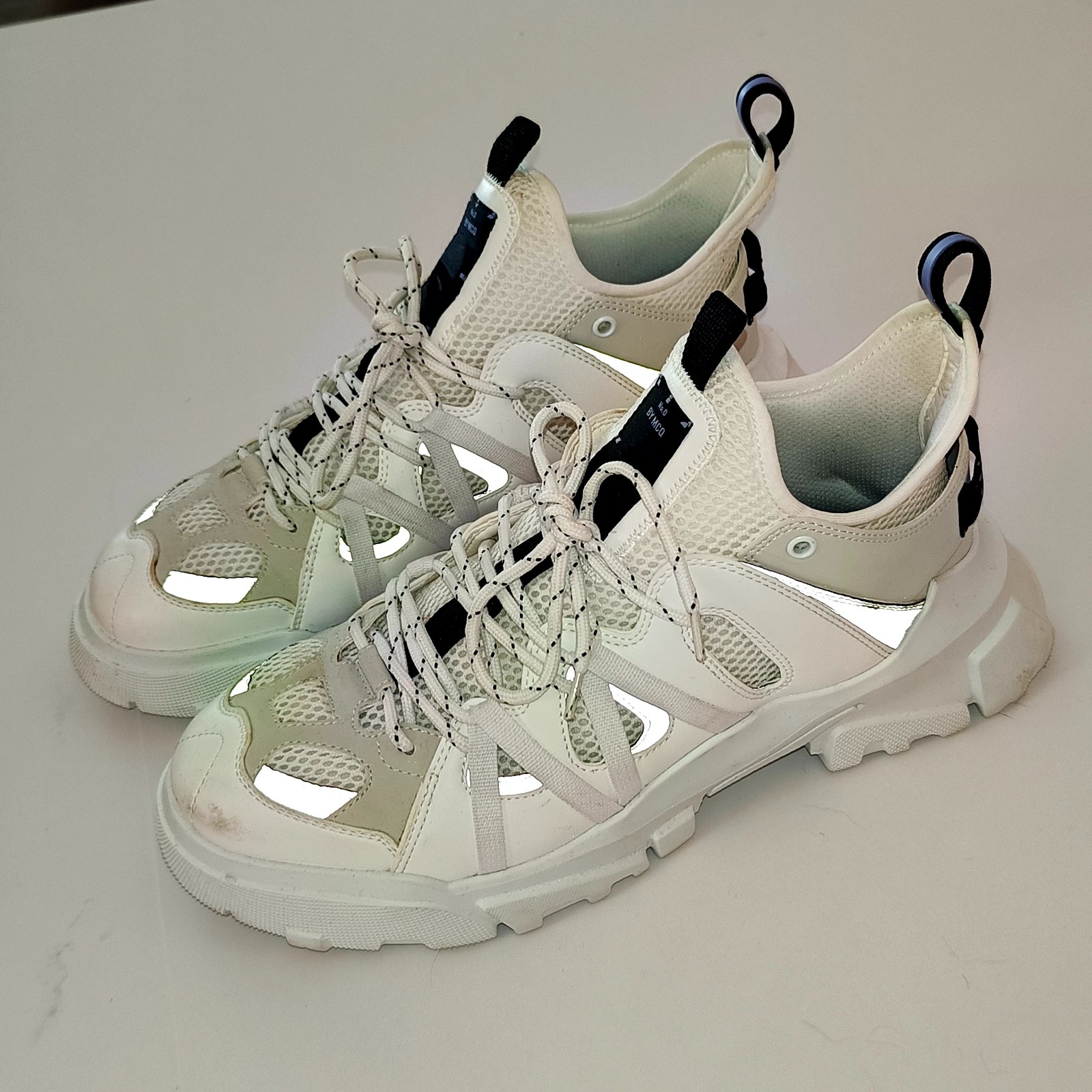 McQ Men Beige & Black Chunky Sneakers 45it/12us image 10