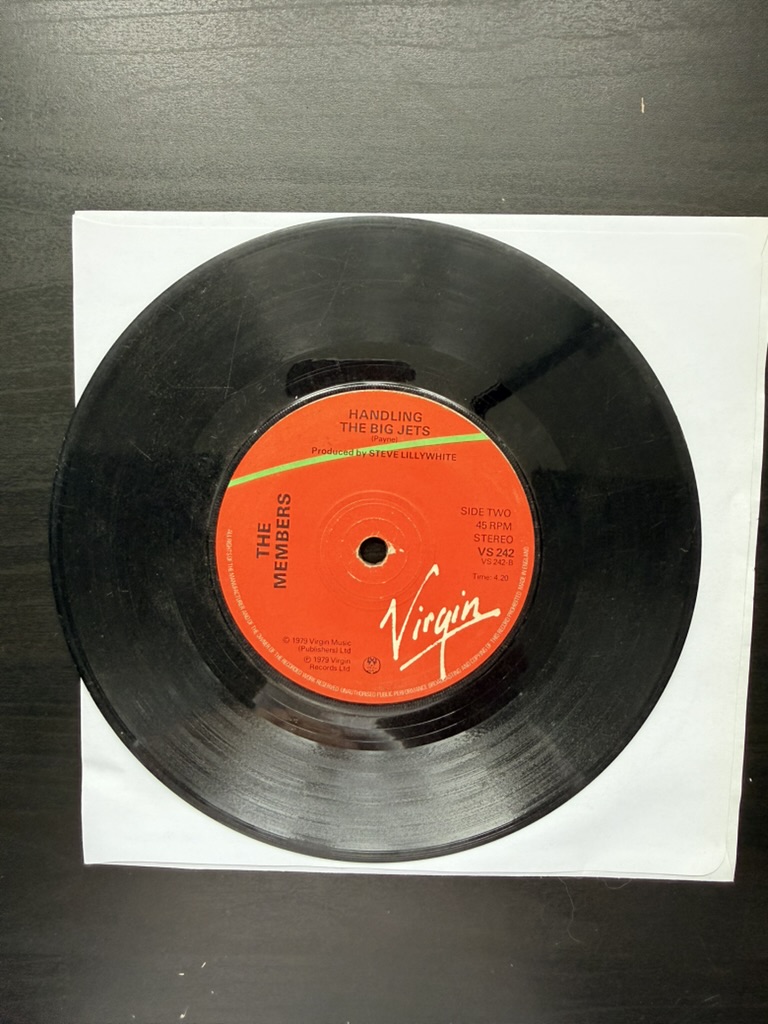 The Members Vinyl Record The Sound Of The Suburbs & Handling The Big Jets 7" single 45RPM image 2
