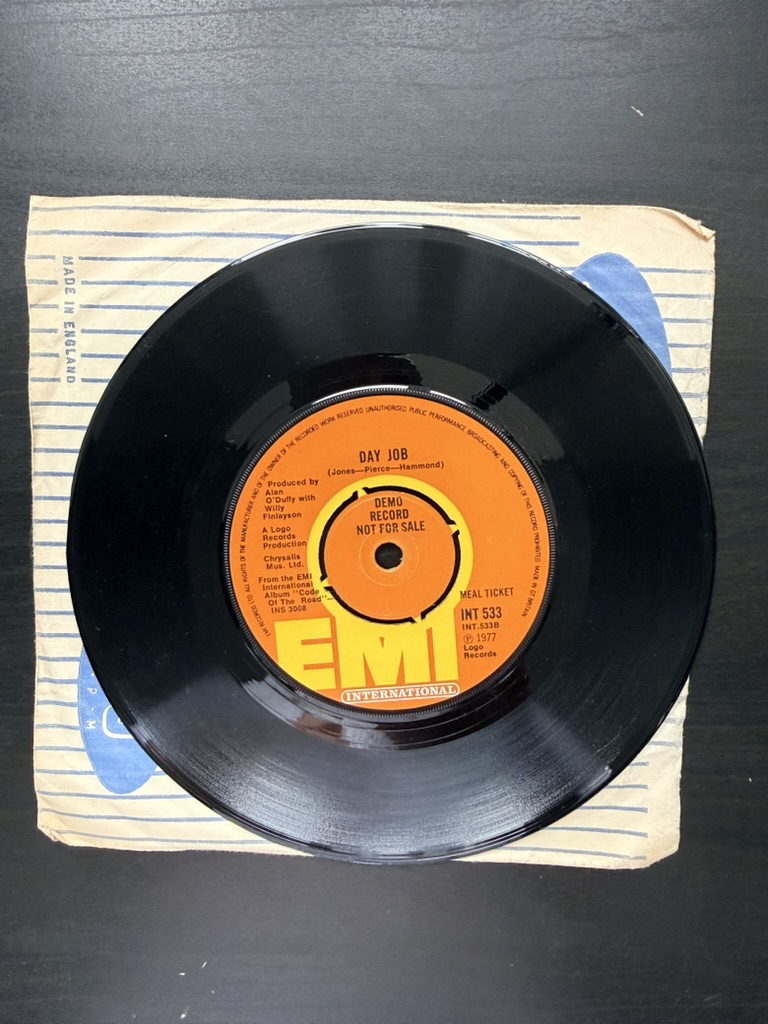 Meal Ticket Out Of The Blue & Day Job Vinyl Single 7 Inch Record 1977 45RPM image 2