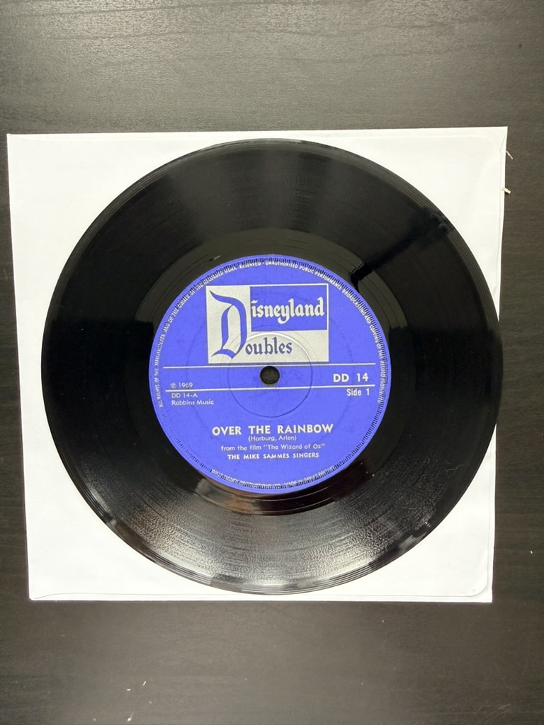 Disneyland Doubles Vinyl Record 7" Single Over The Rainbow & Follow The Yellow Brick Road