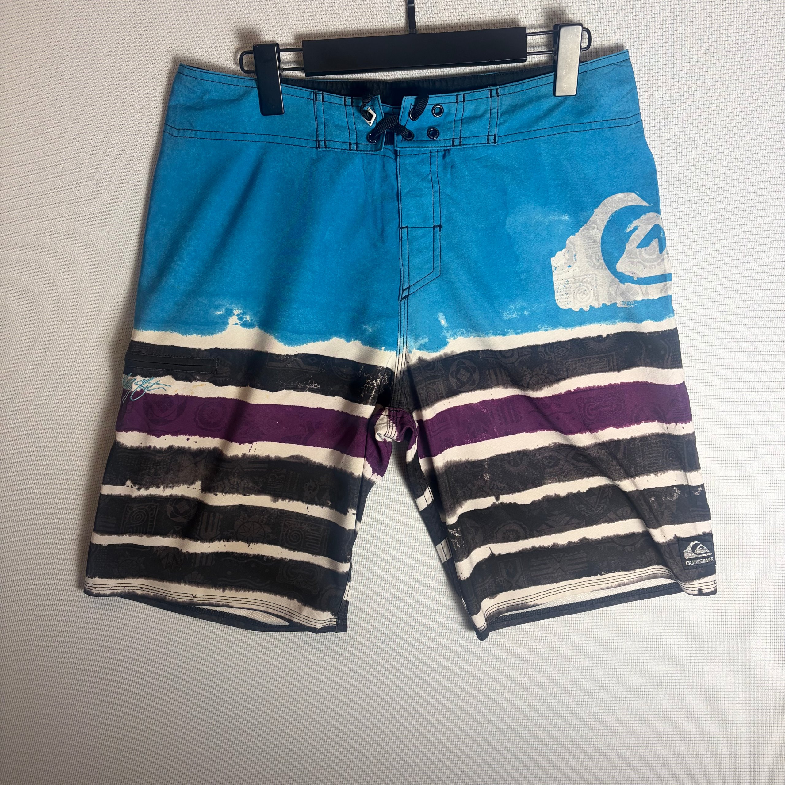Quiksilver Kelly Slater Board Shorts Blue Purple Men's W32 Surf Streetwear