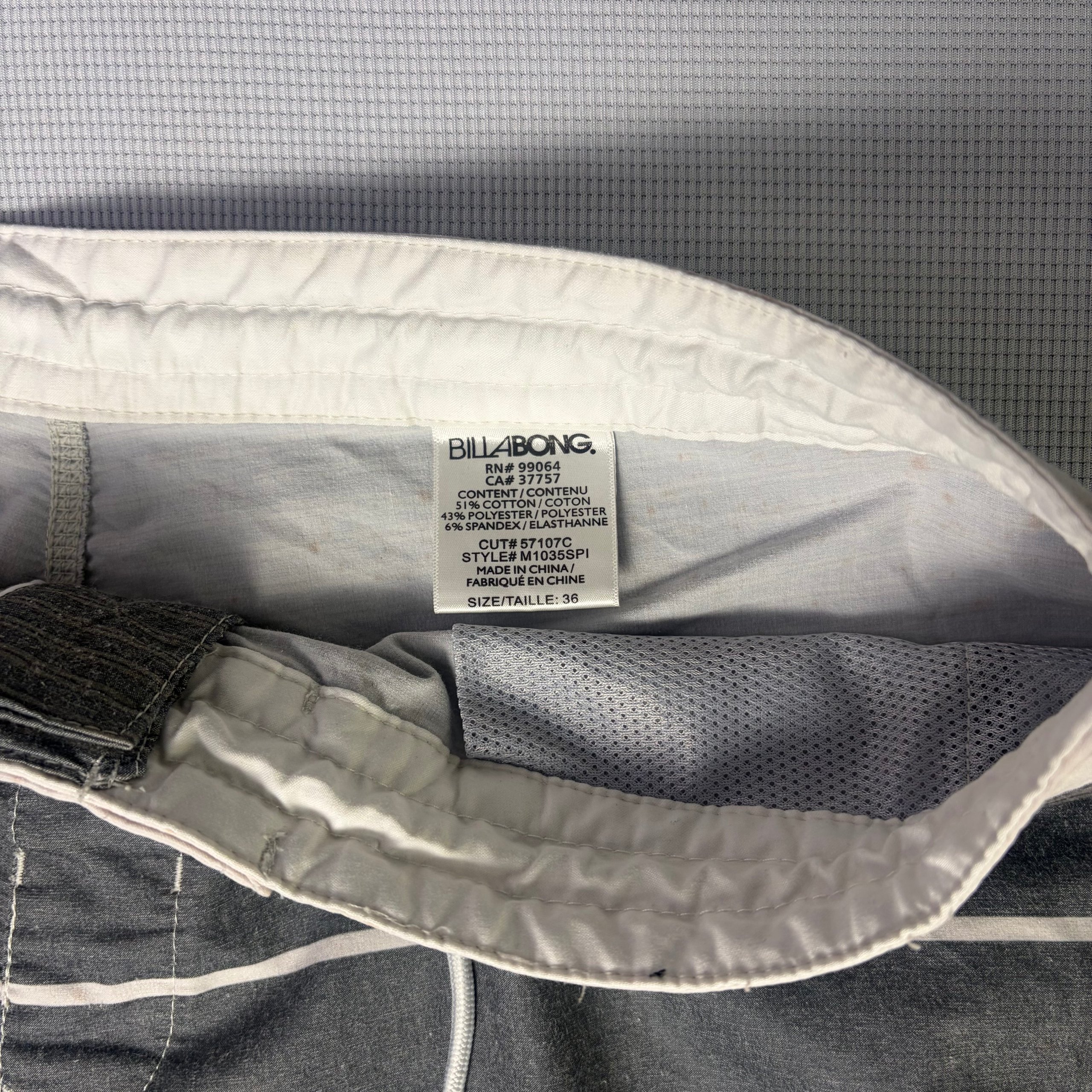 Billabong Board Shorts Grey Green Striped Men's Size 36 Surf Beachwear image 5