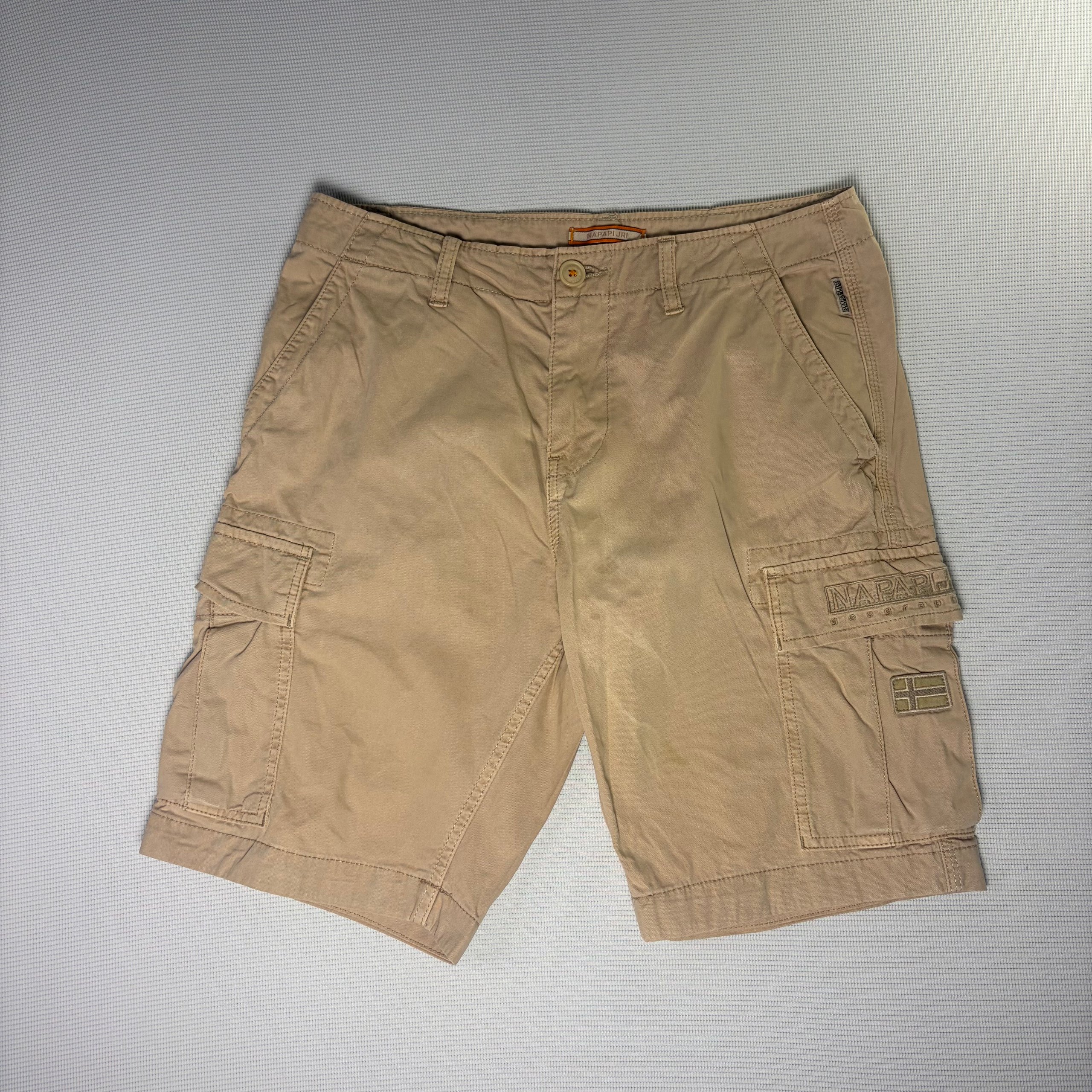 Napapijri Cargo Shorts Beige Men's W30 Workwear Utility