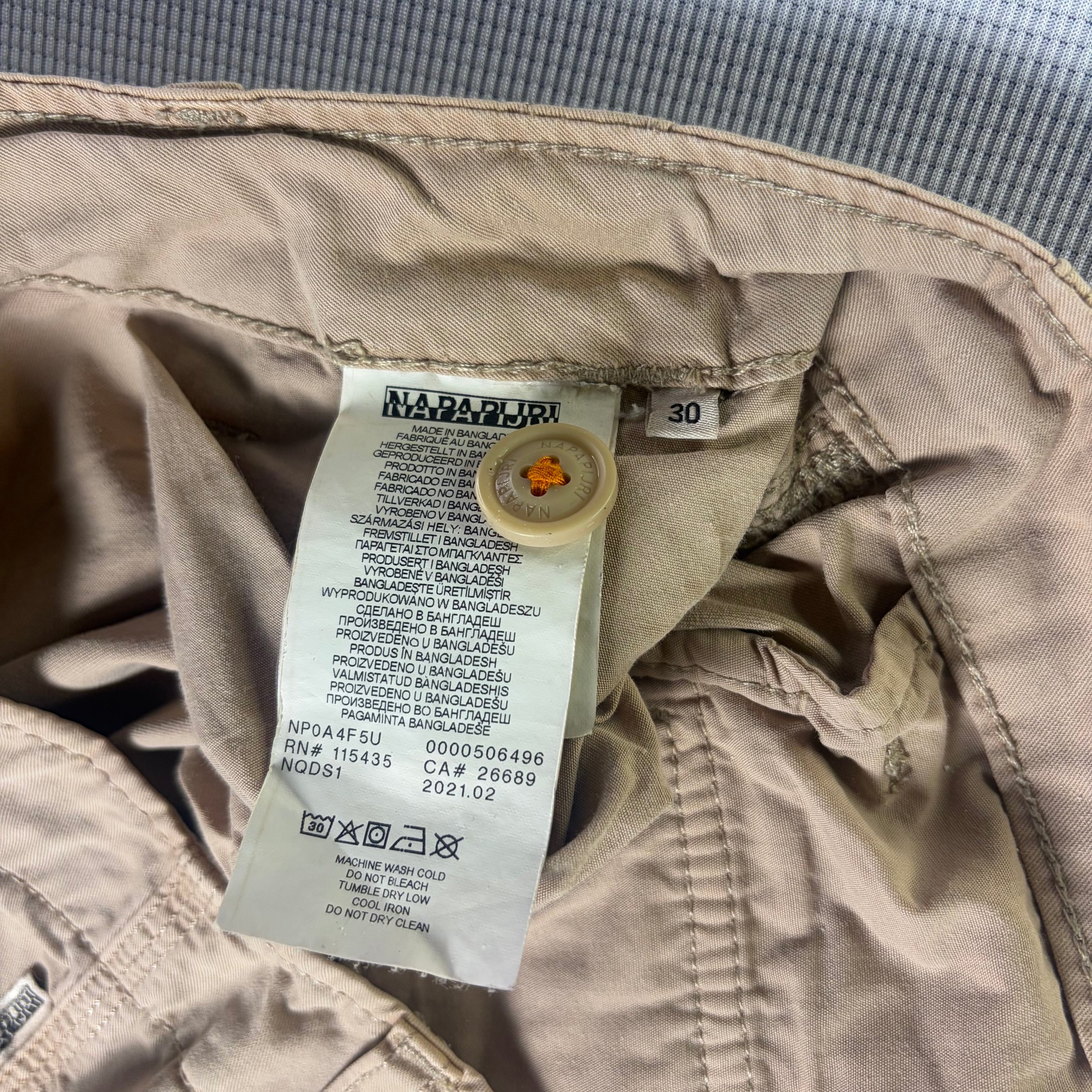 Napapijri Cargo Shorts Beige Men's W30 Workwear Utility image 5