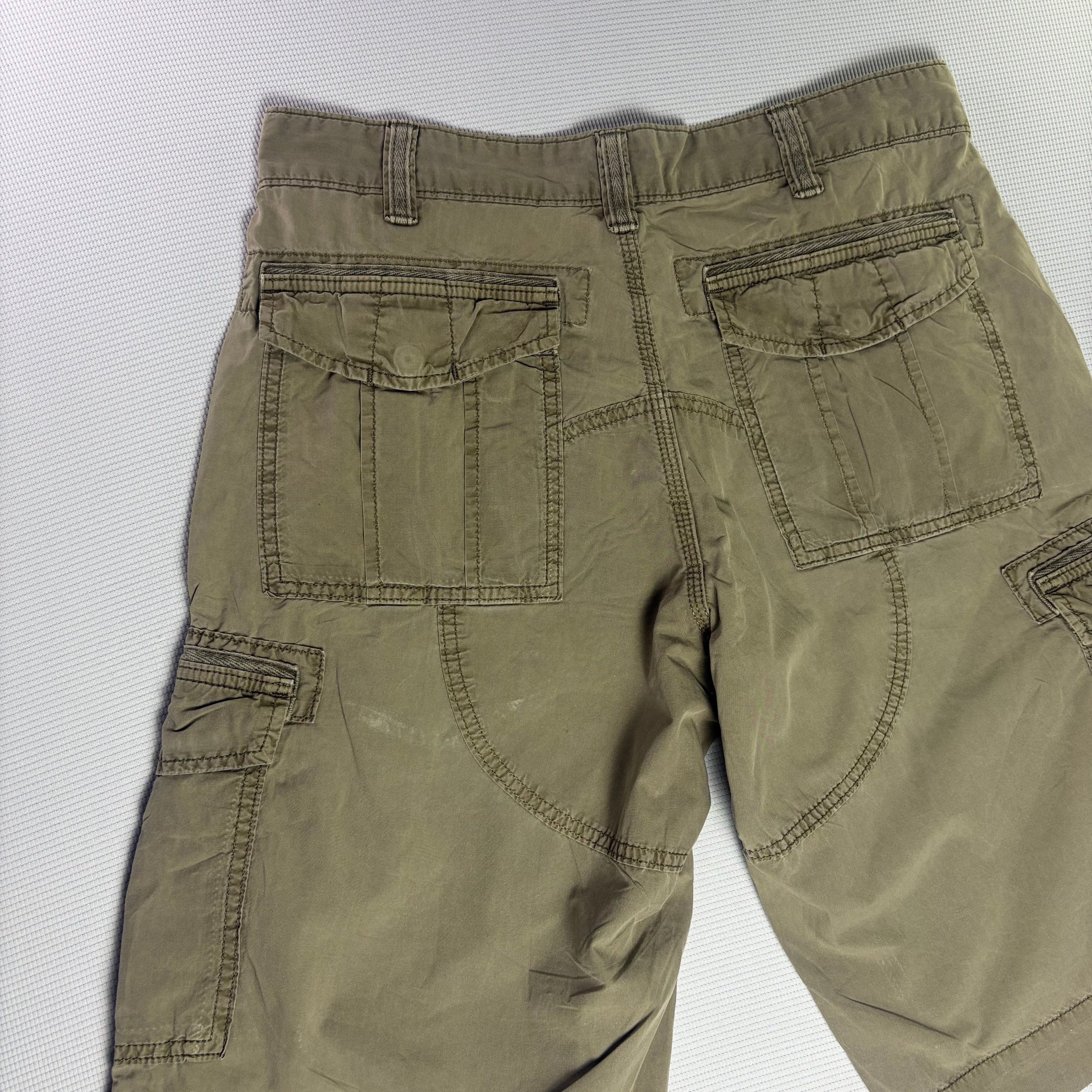 Napapijri Cargo Shorts Khaki Olive Men's W30 Workwear Utility image 9