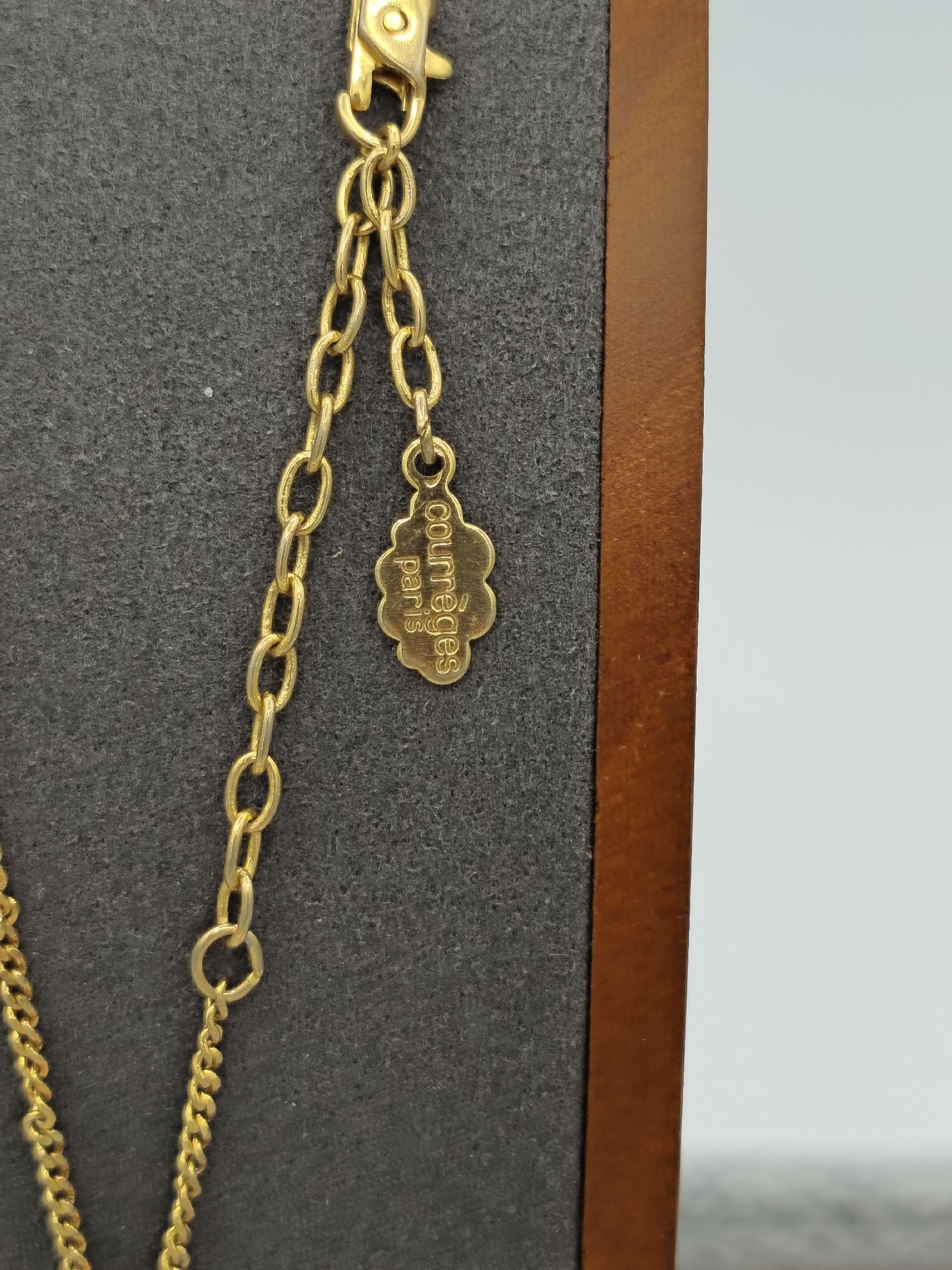 Courrèges Paris Gold Tone Crystal Pendant Necklace Women image 3