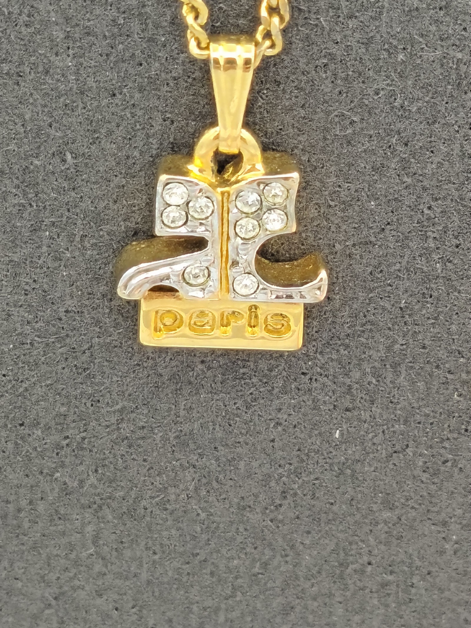 Courrèges Paris Gold Tone Crystal Pendant Necklace Women image 4