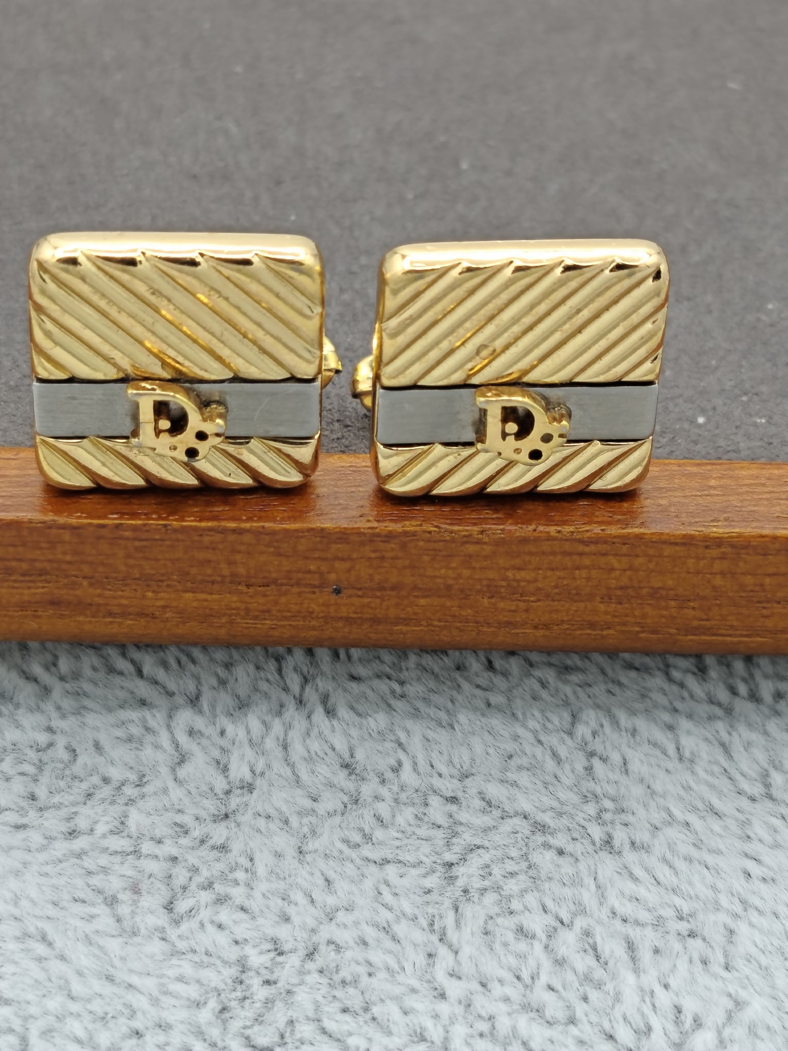 Christian Dior Gold & Silver Tone Square Cufflinks Men image 3