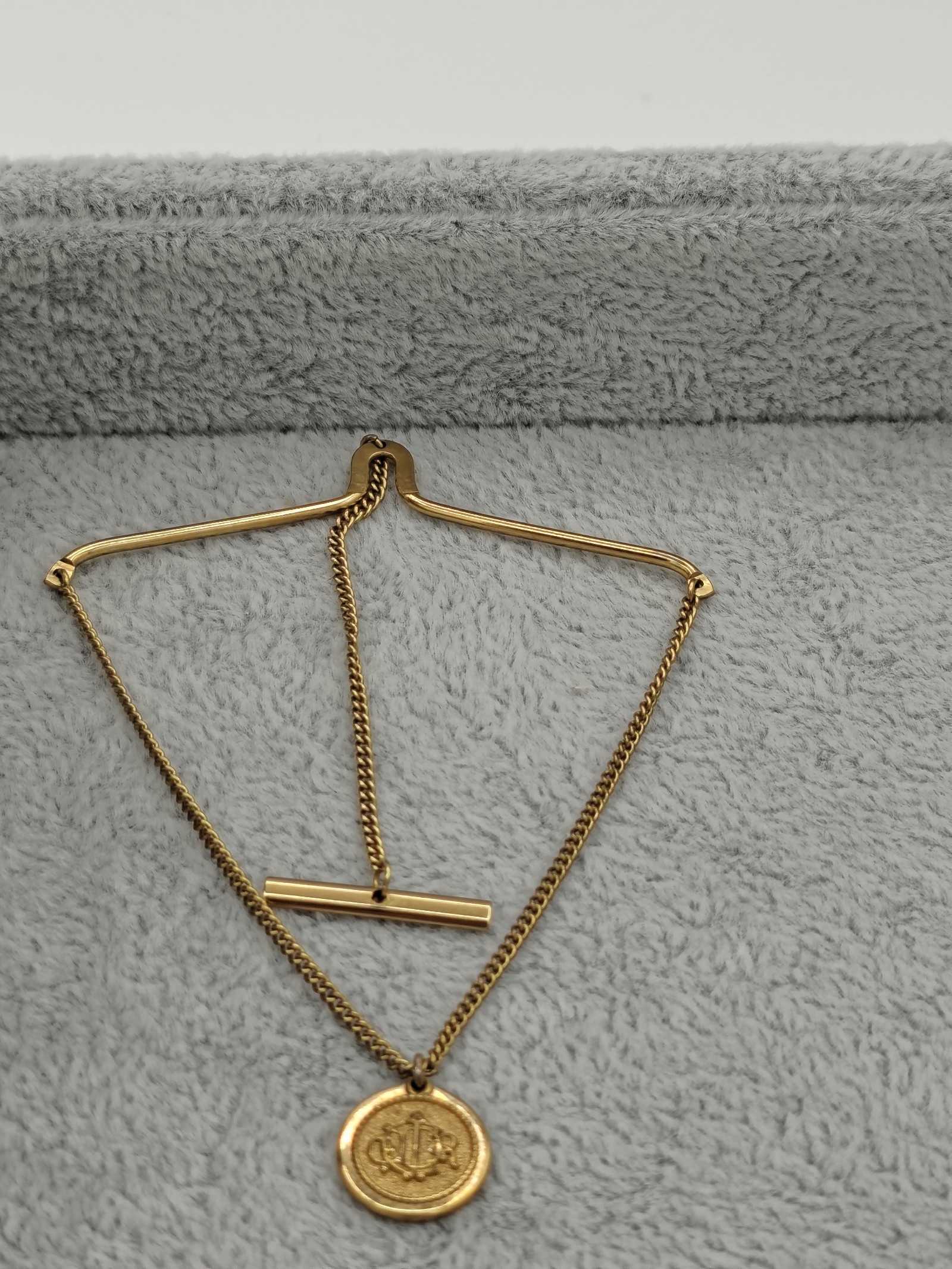Christian Dior Gold Tone Logo Tie chain image 2