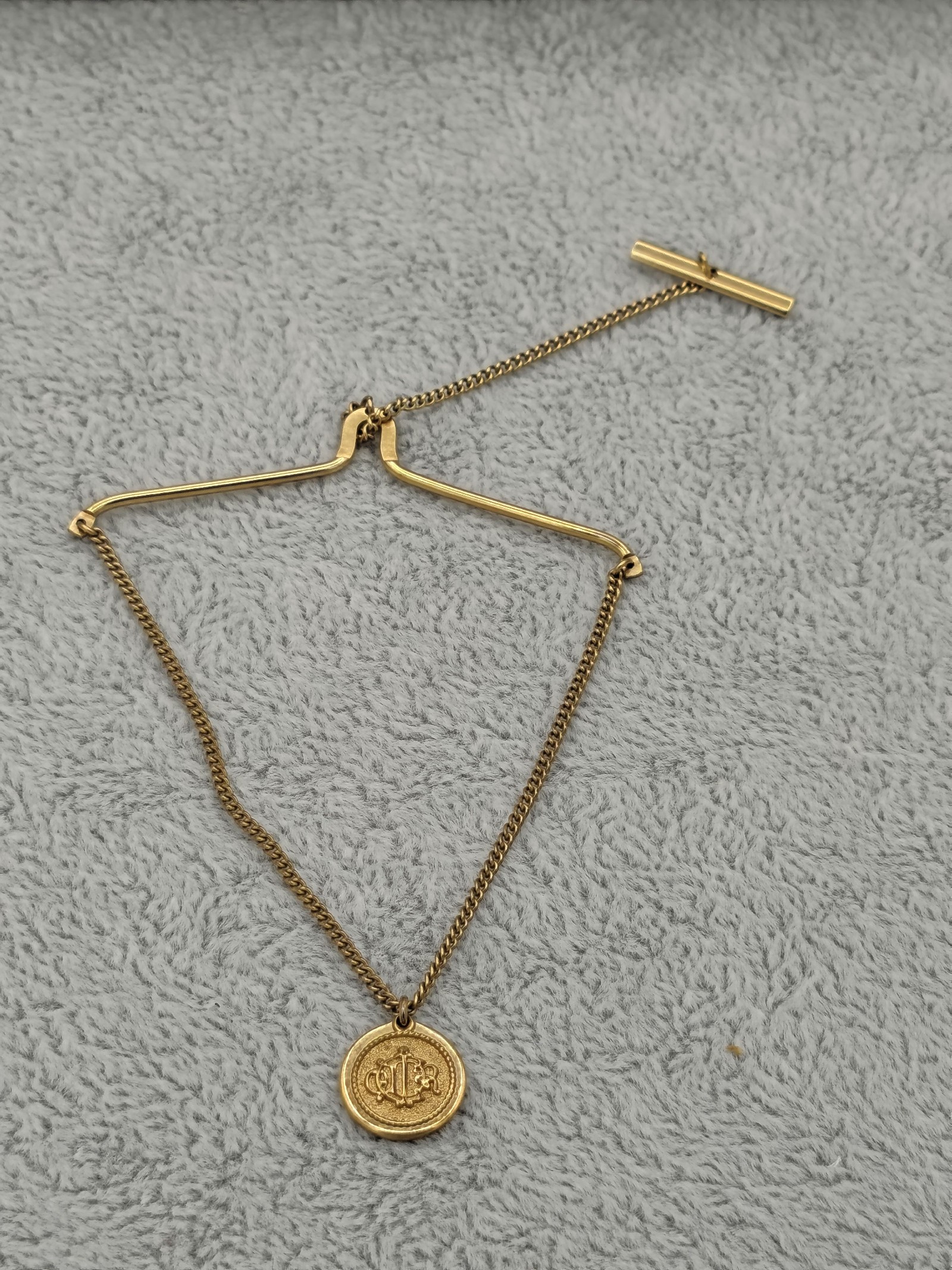 Christian Dior Gold Tone Logo Tie chain image 5