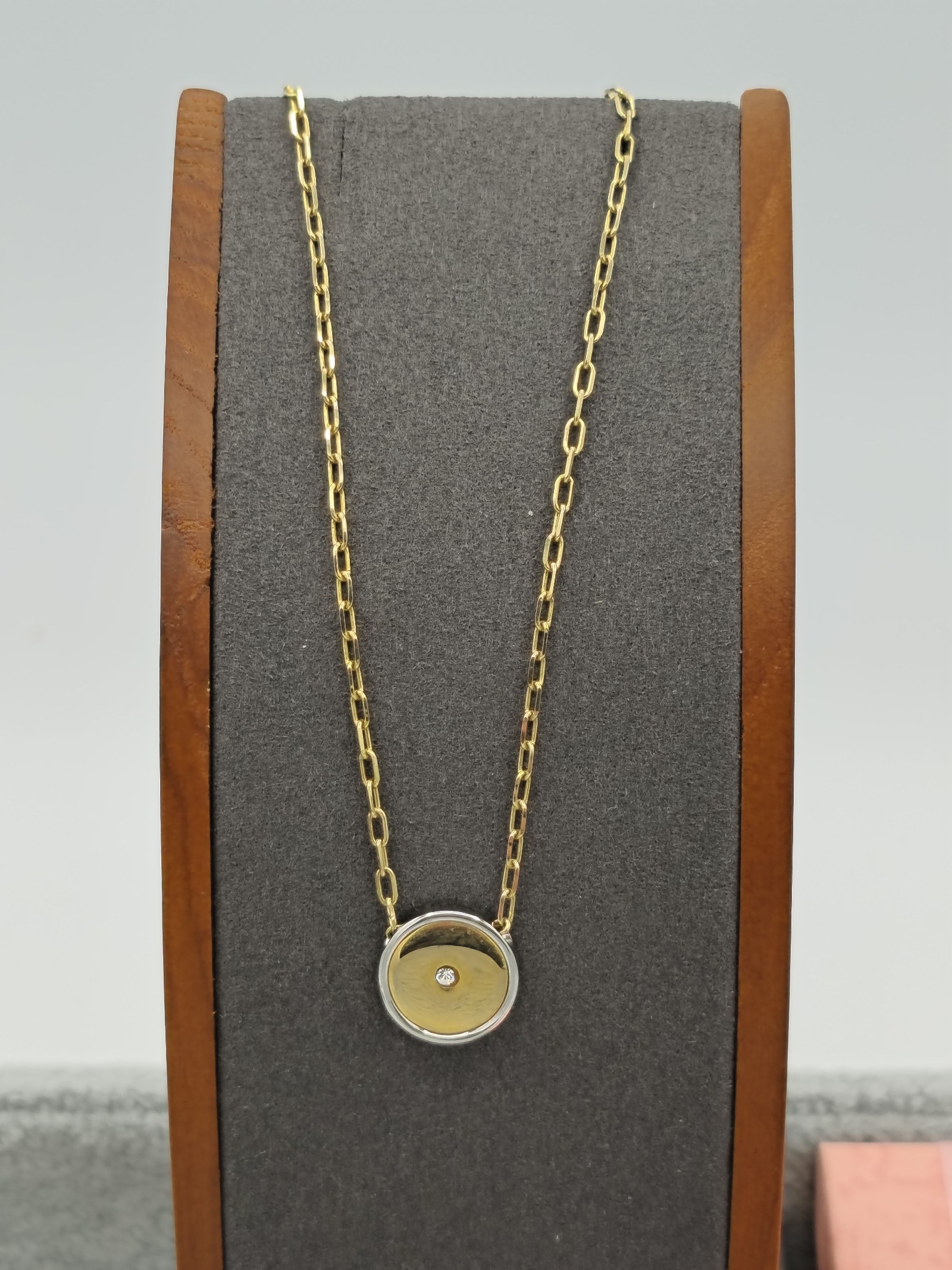 Vintage Gold & Silver Tone Round Pendant Necklace Women image 2
