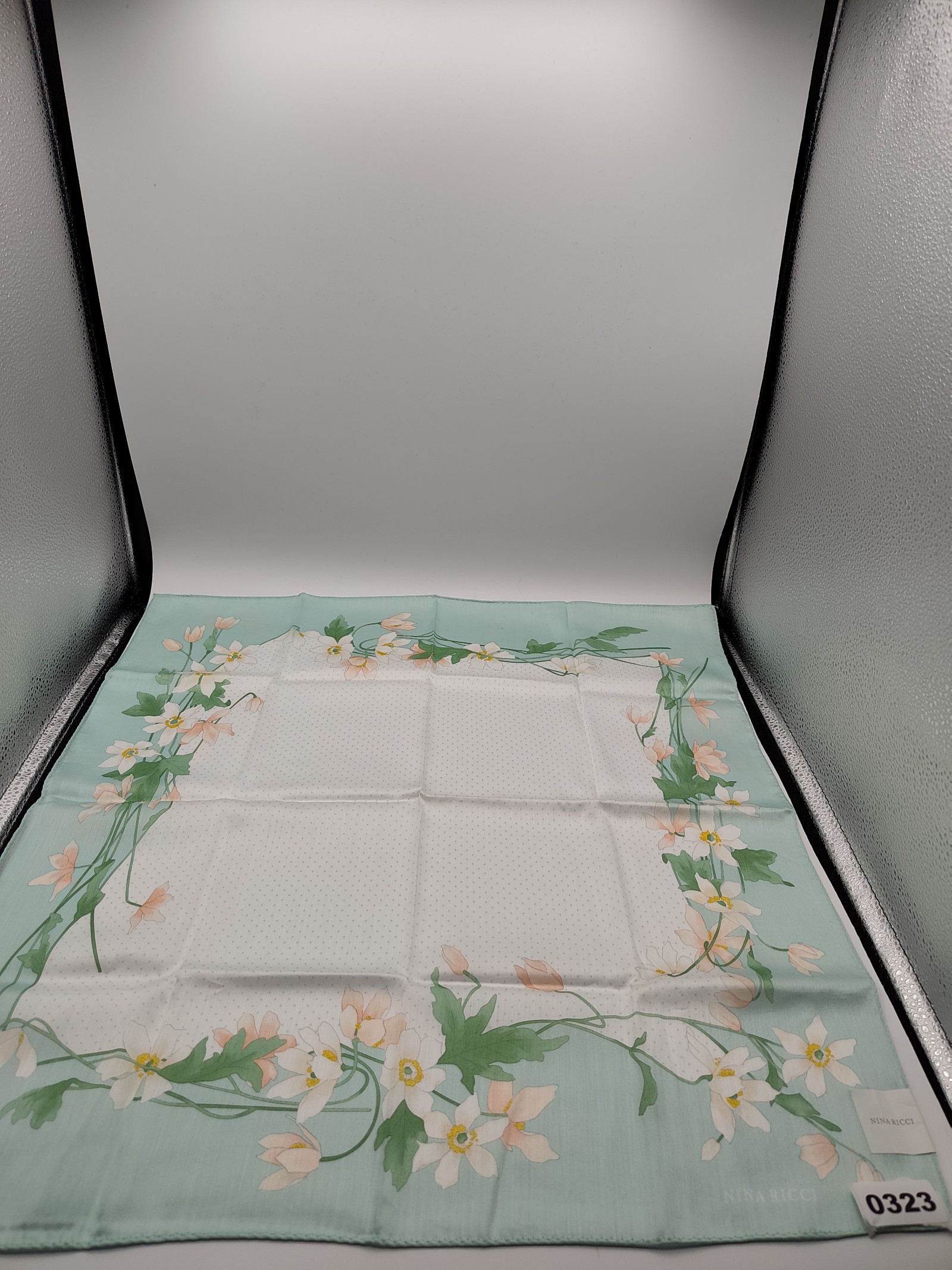 Nina Ricci Women's Mint Green Floral Silk Scarf 55 cm