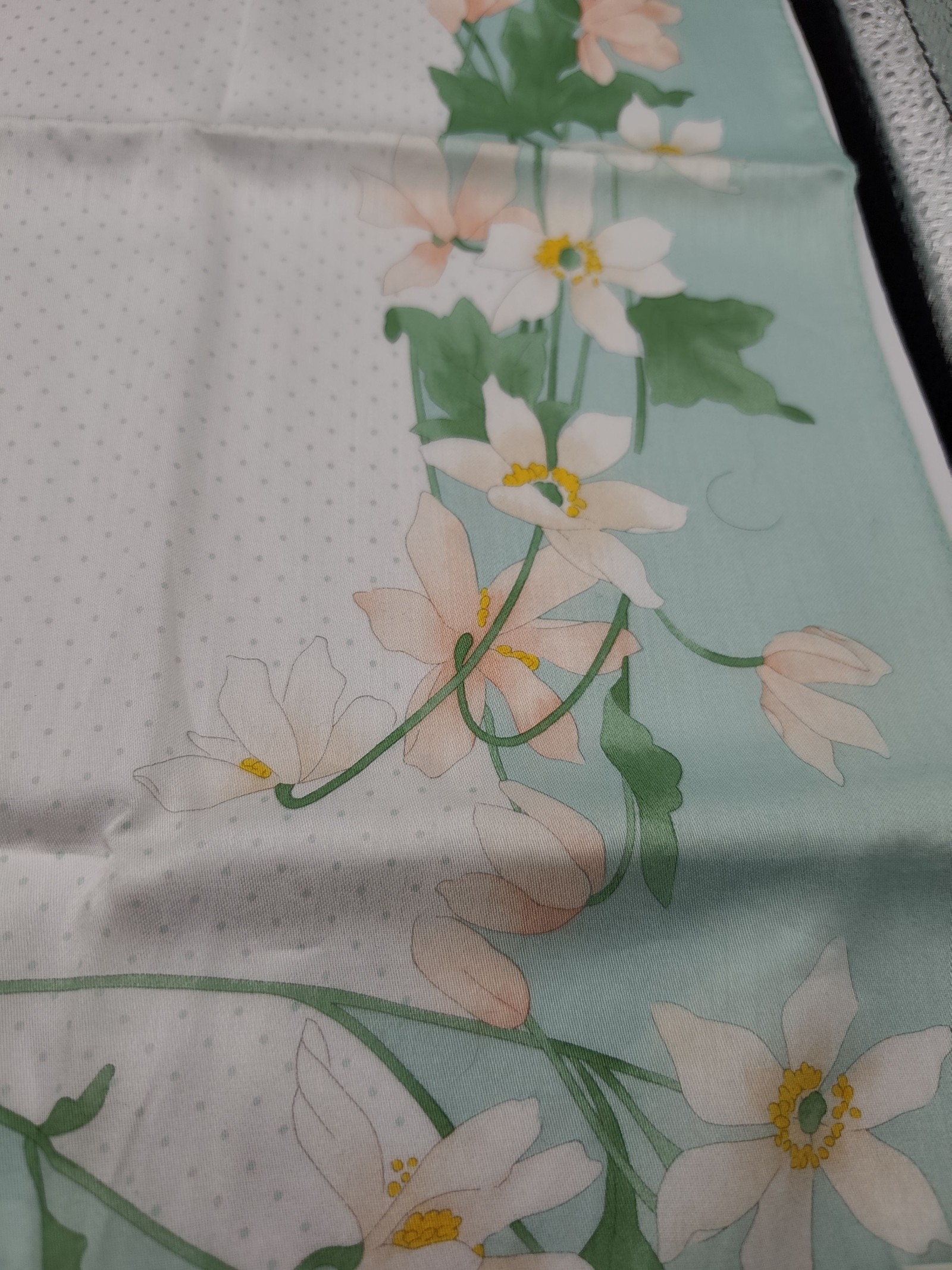 Nina Ricci Women's Mint Green Floral Silk Scarf 55 cm image 5